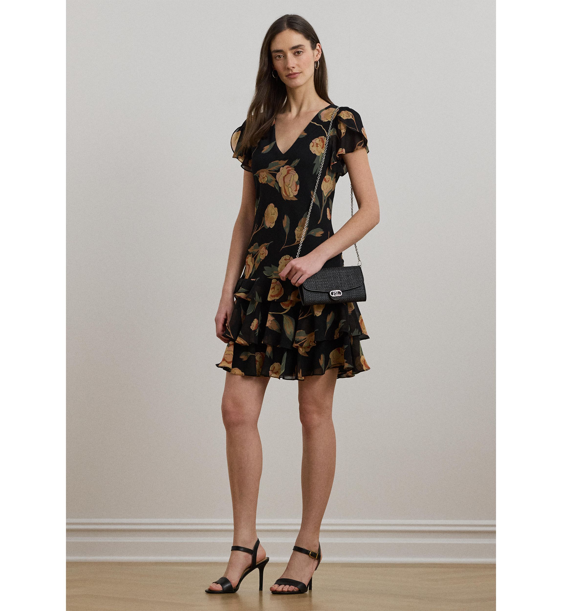 Floral Georgette Drop Waist Dress