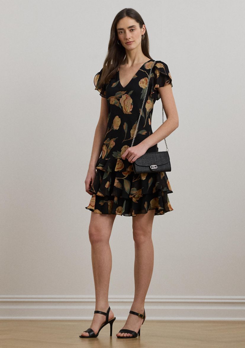 Floral Georgette Drop Waist Dress