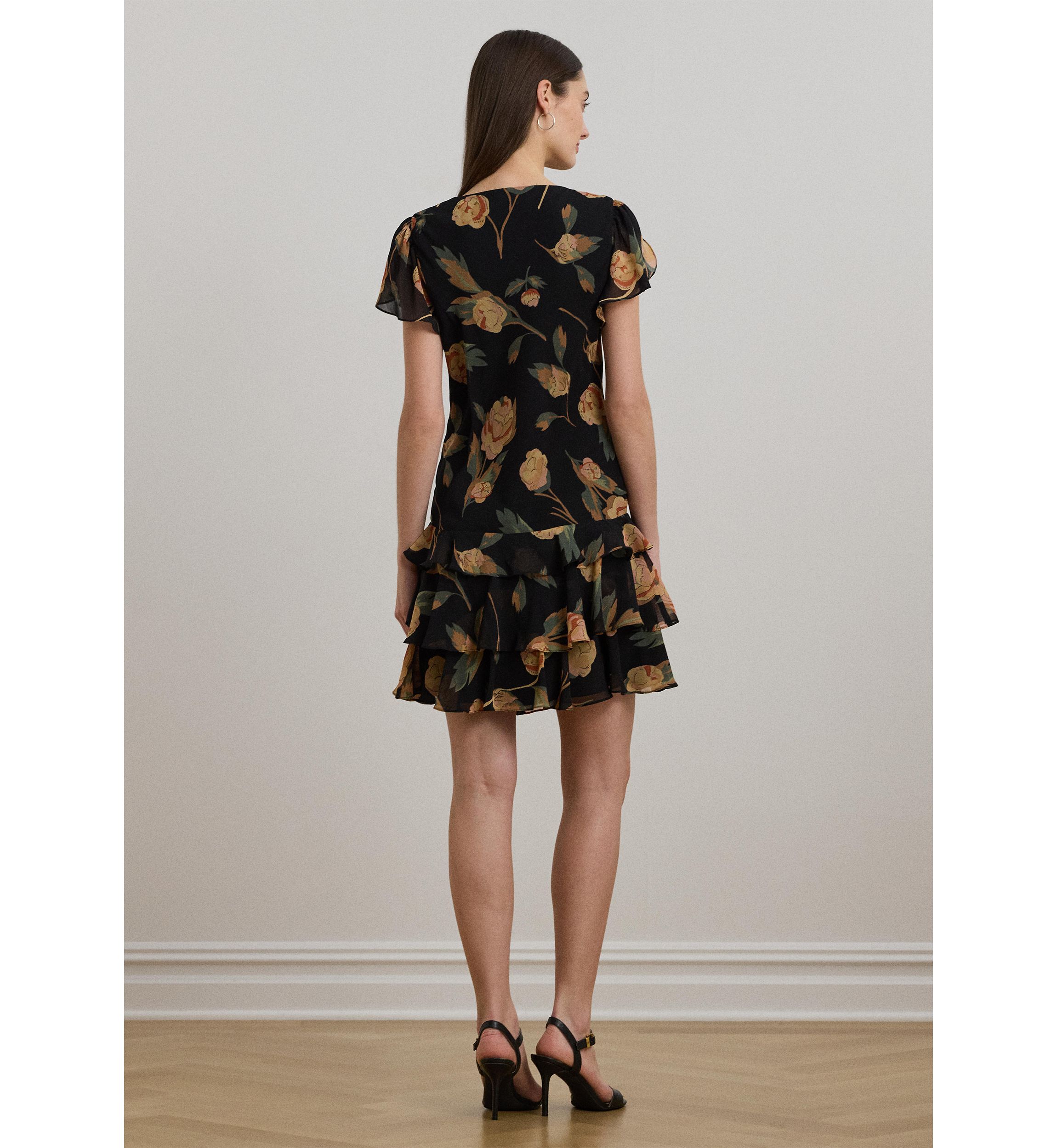 Floral Georgette Drop Waist Dress