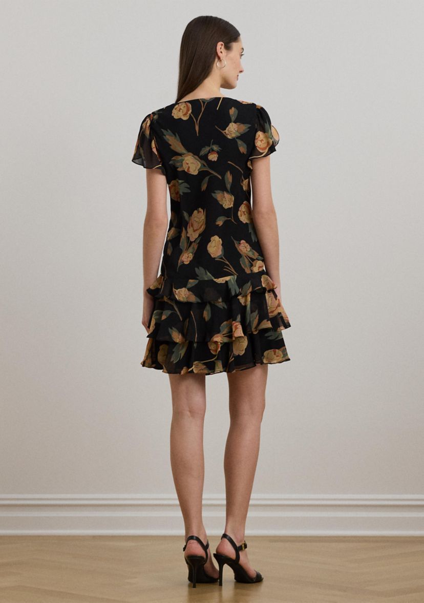 Floral Georgette Drop Waist Dress