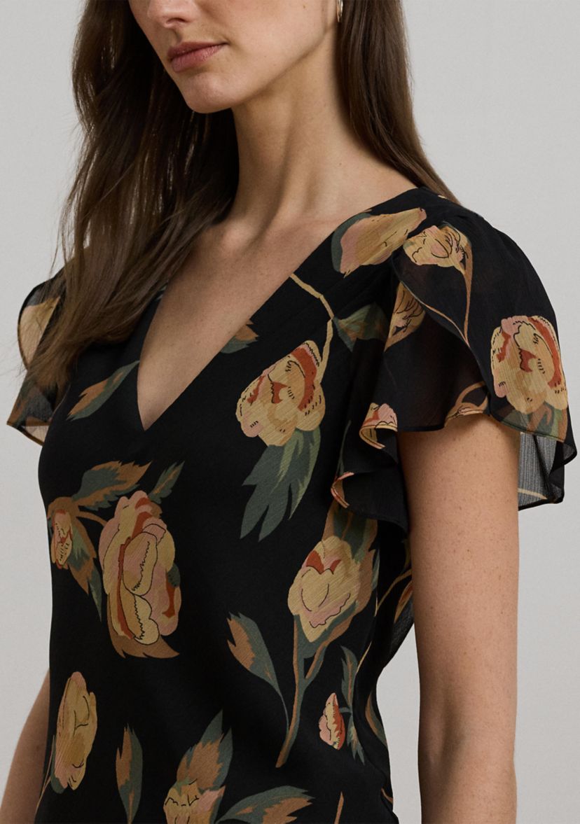 Floral Georgette Drop Waist Dress
