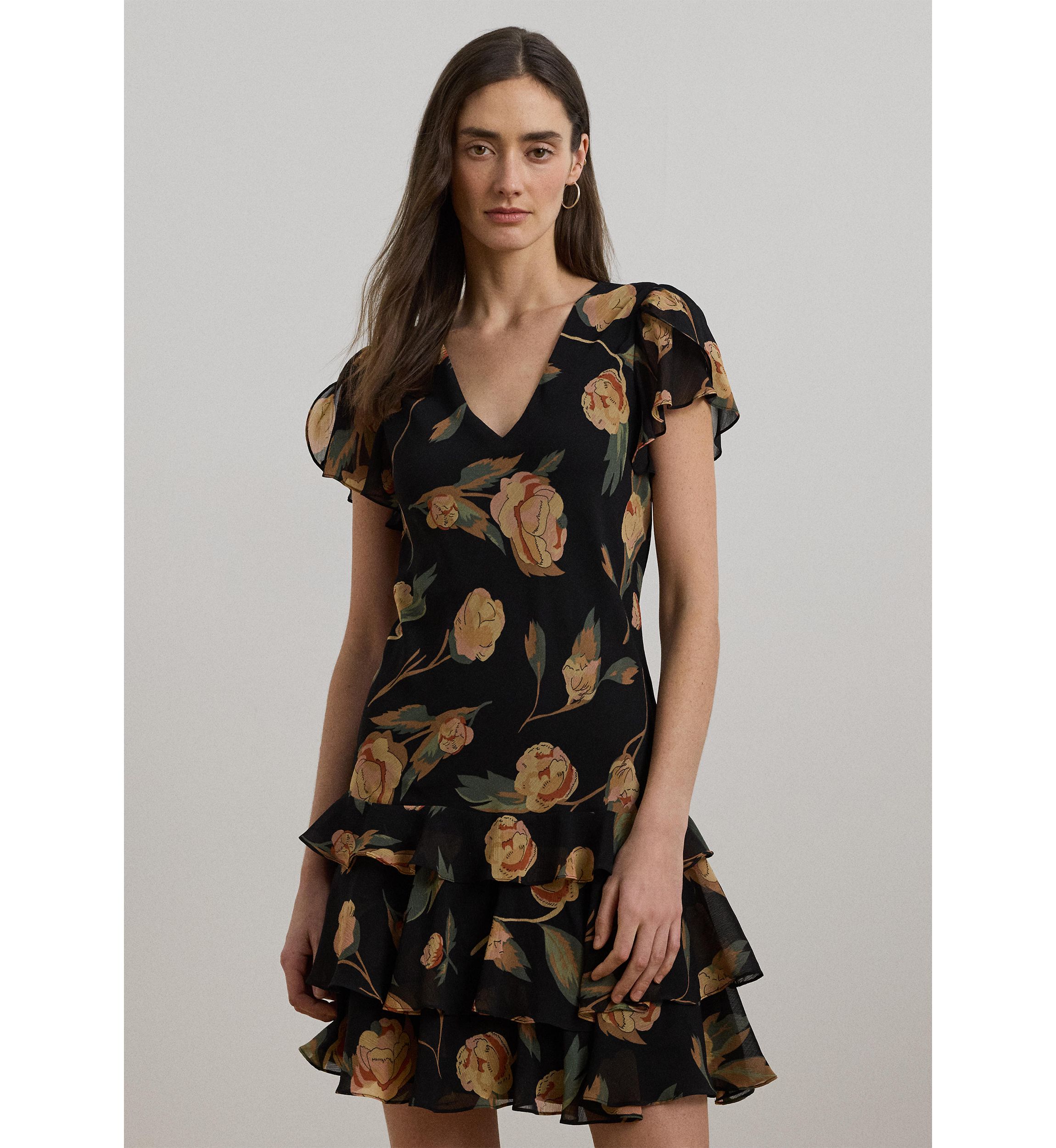 Floral Georgette Drop Waist Dress