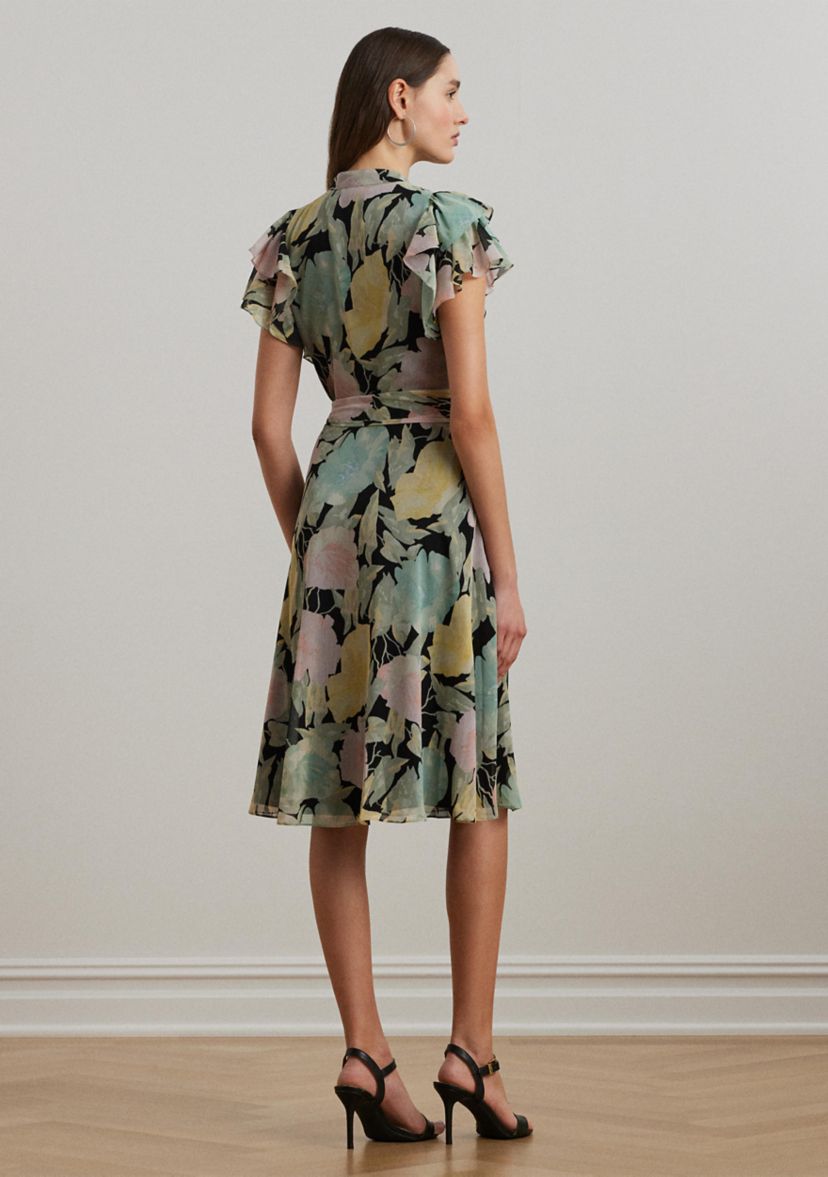Floral Belted Georgette Shirtdress
