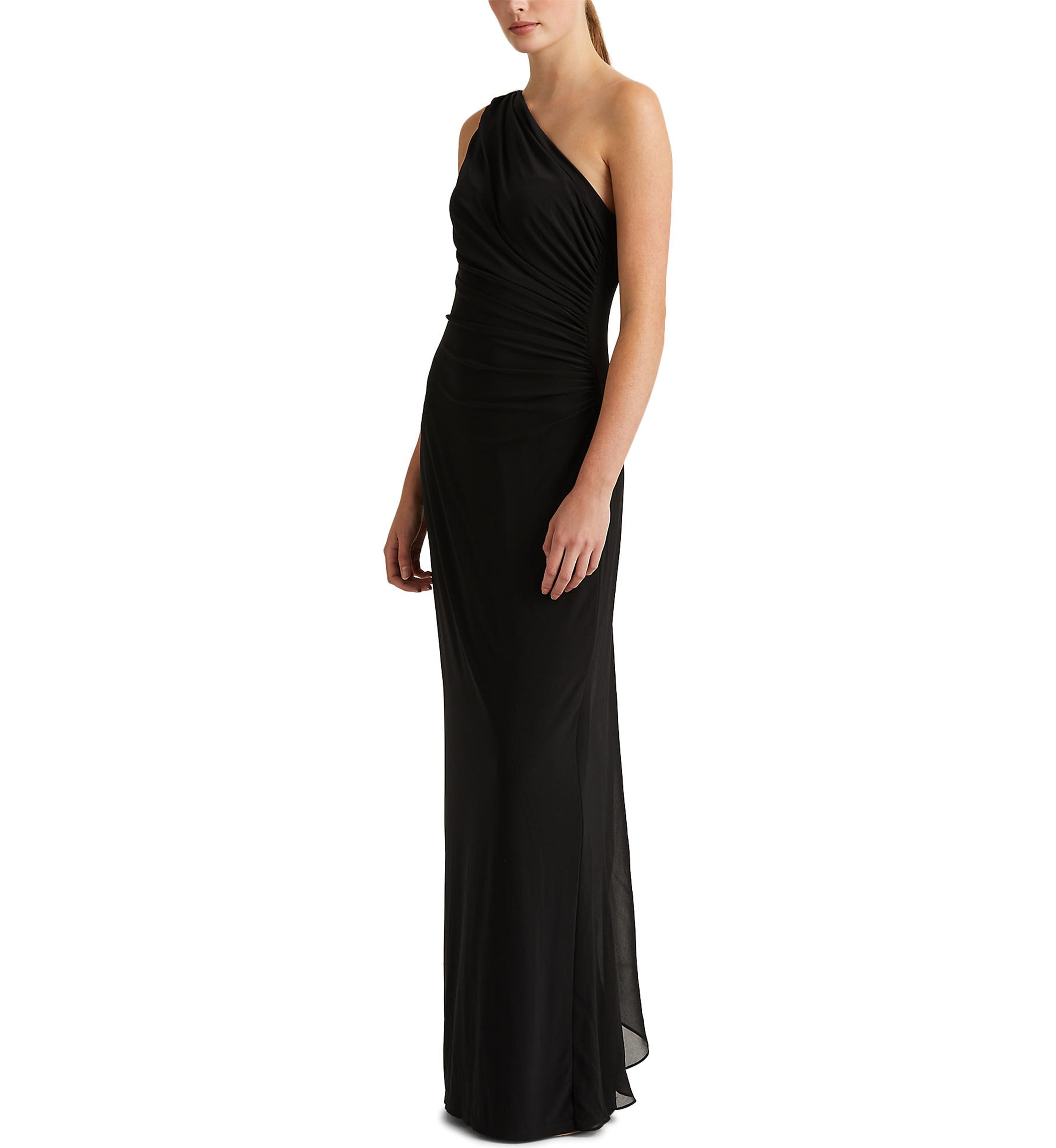 Jersey One-Shoulder Gown