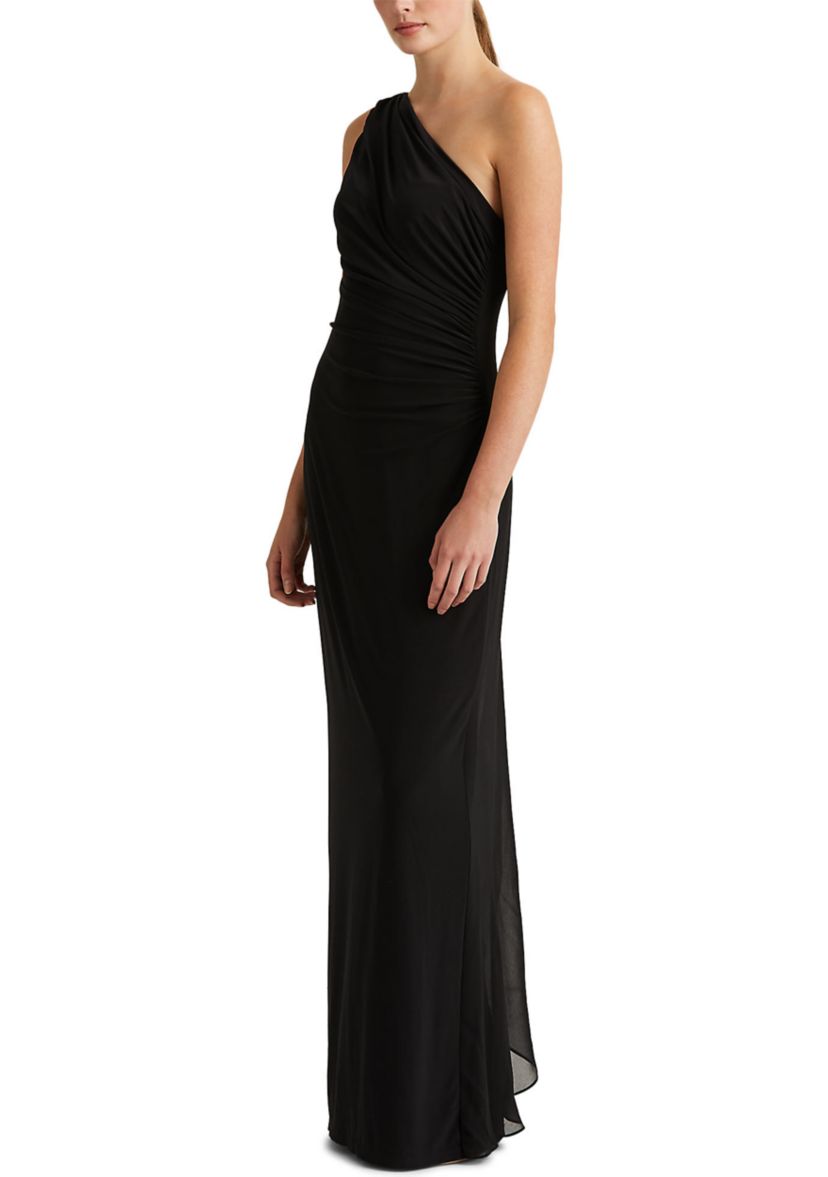 Jersey One-Shoulder Gown