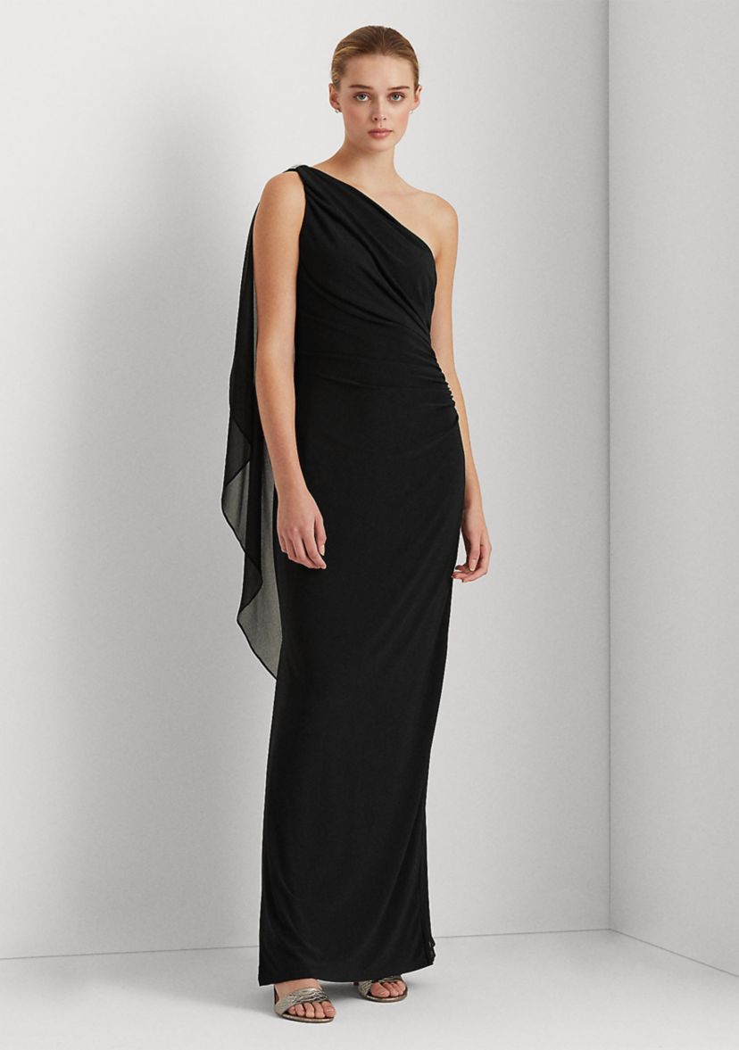 Jersey One-Shoulder Gown