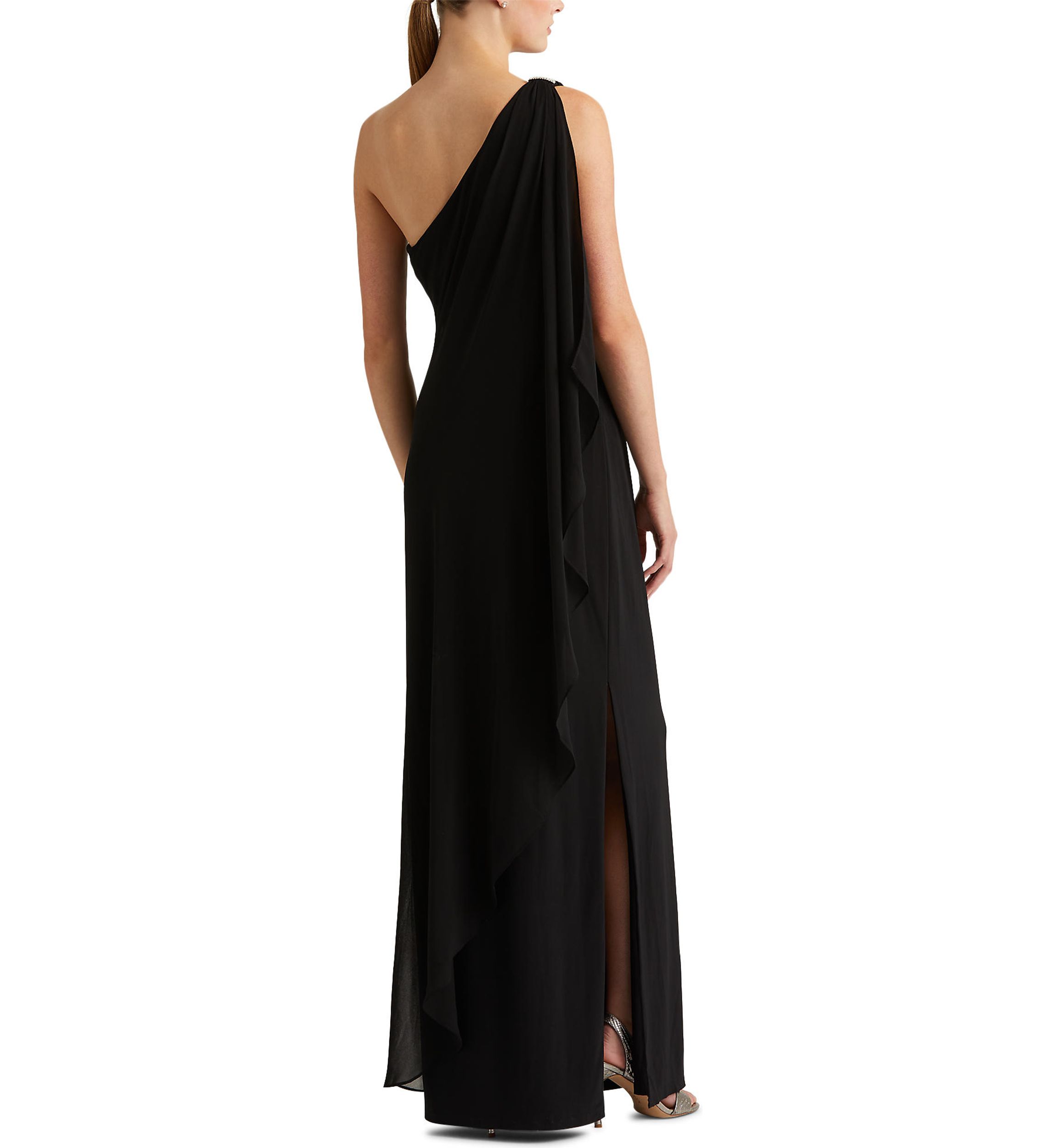 Jersey One-Shoulder Gown