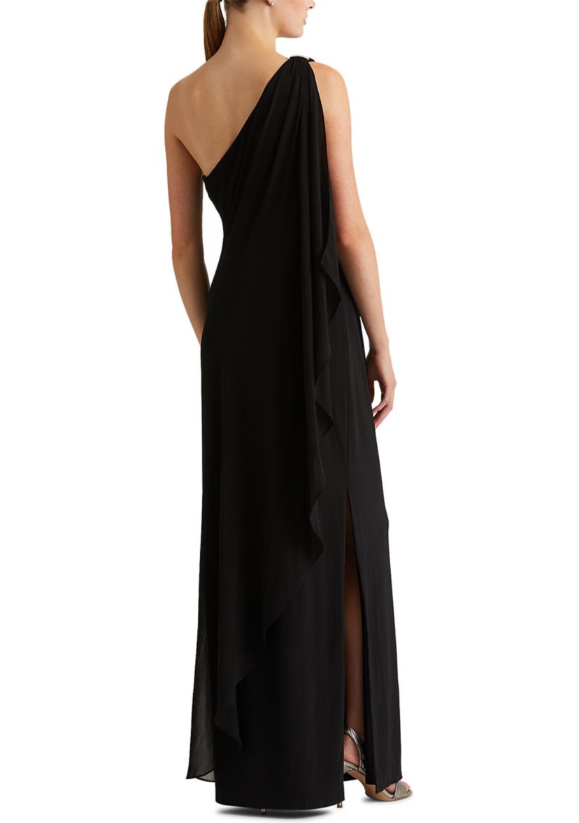 Jersey One-Shoulder Gown