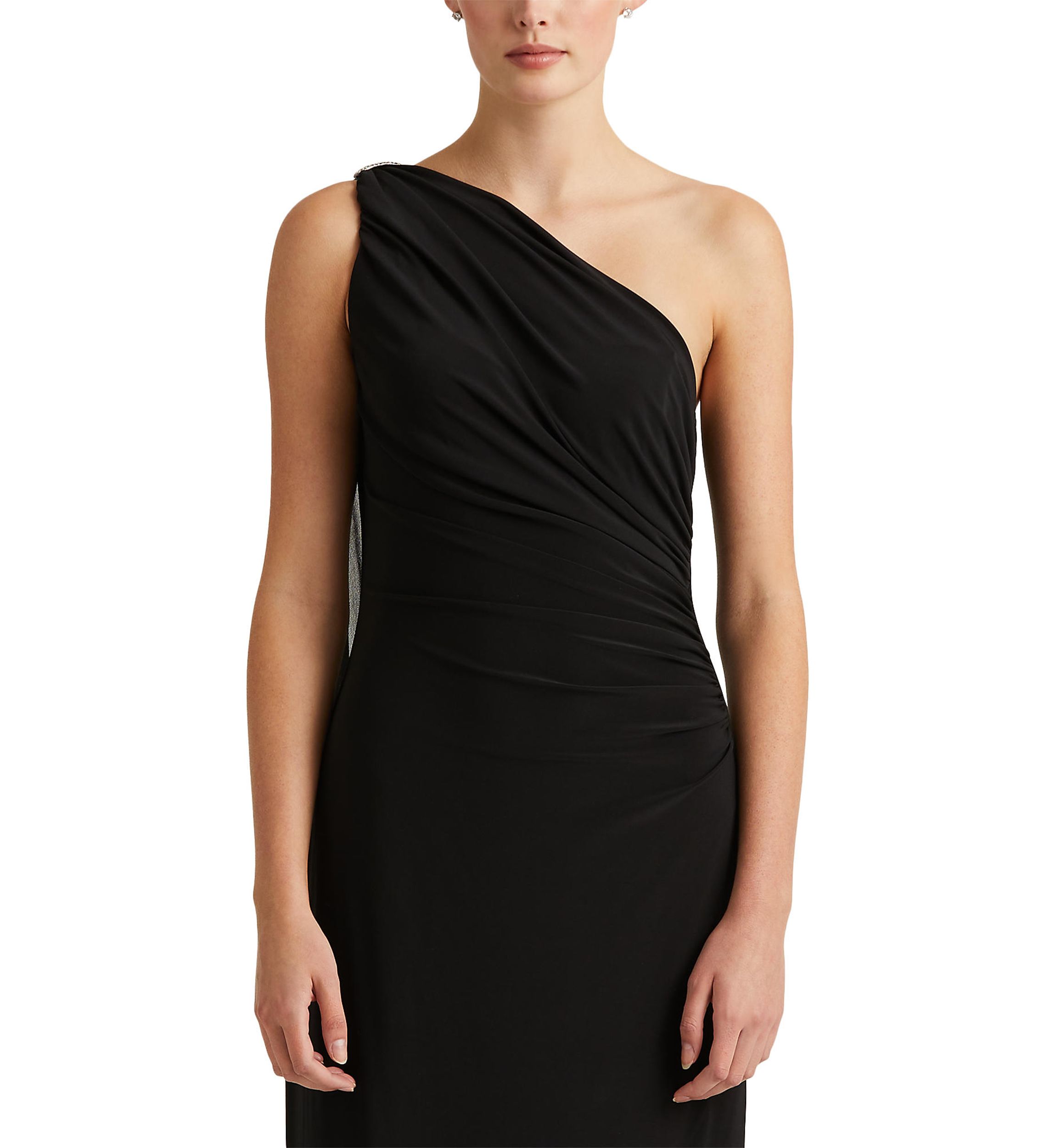 Jersey One-Shoulder Gown