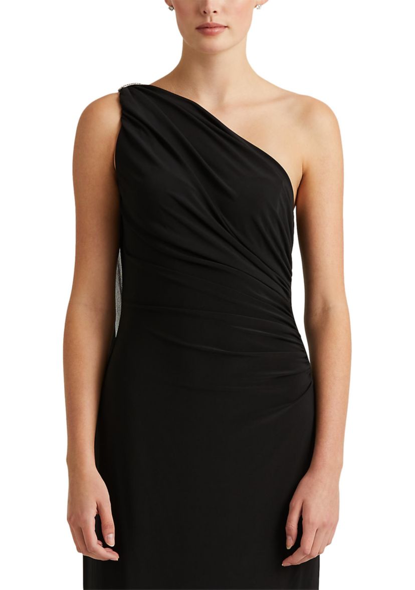 Jersey One-Shoulder Gown