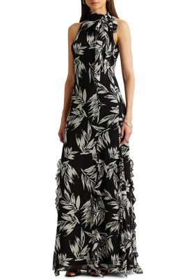 Lauren Ralph Lauren Print Georgette Halter Gown | belk