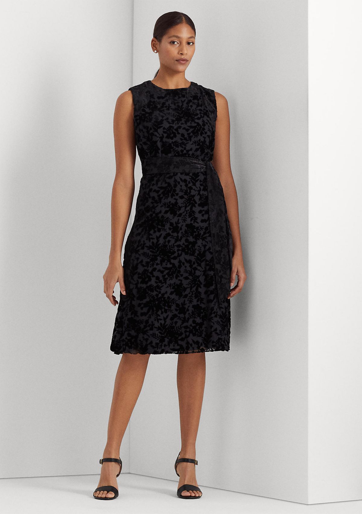 Womens Burn Out Velvet Cocktail Dress