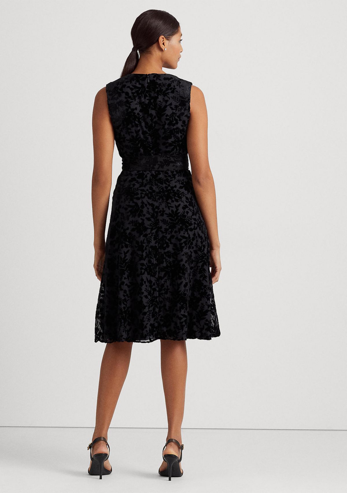 Womens Burn Out Velvet Cocktail Dress