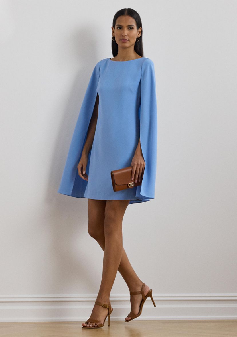 Womens Cape Georgette Cocktail Dress