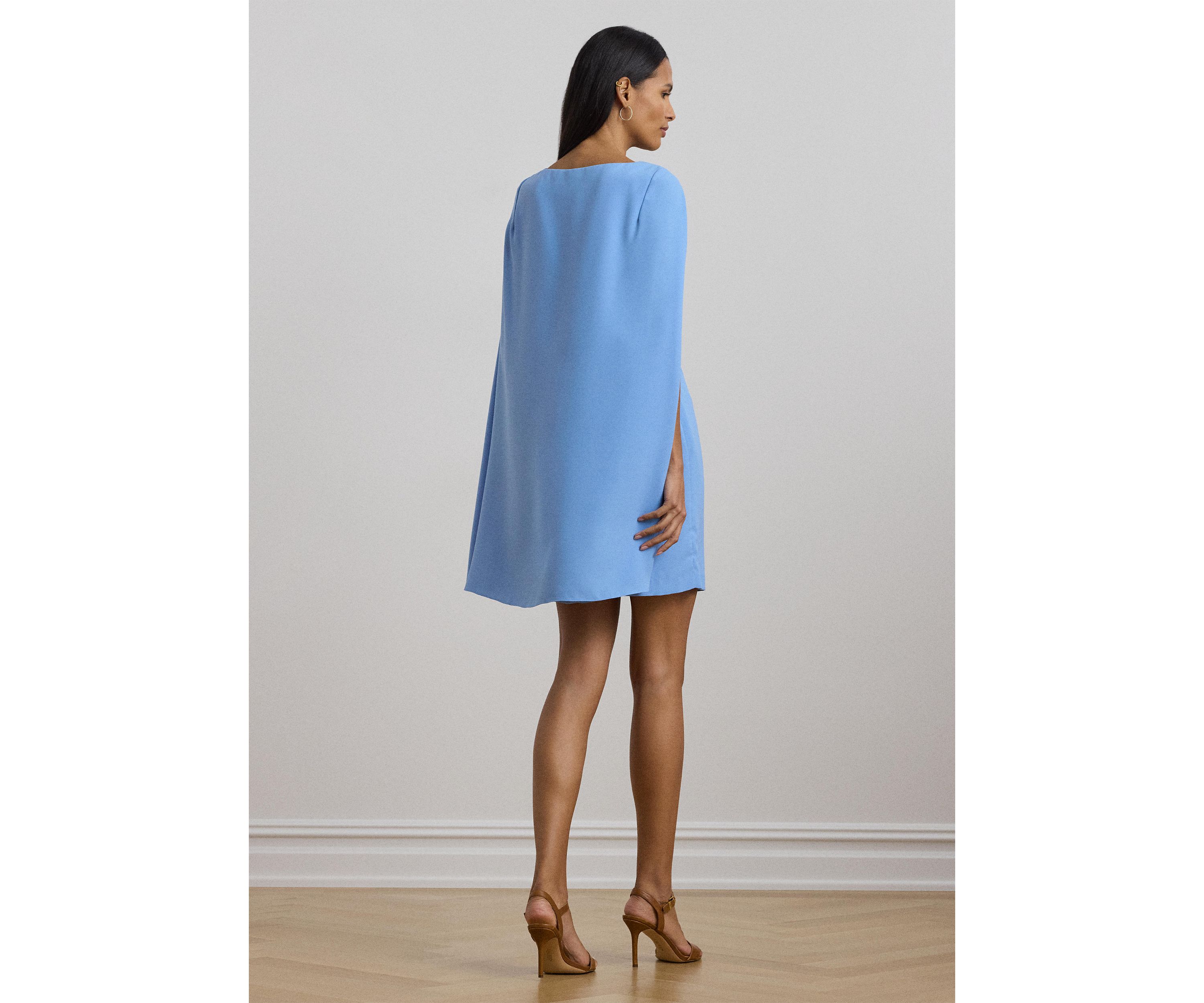 Womens Cape Georgette Cocktail Dress