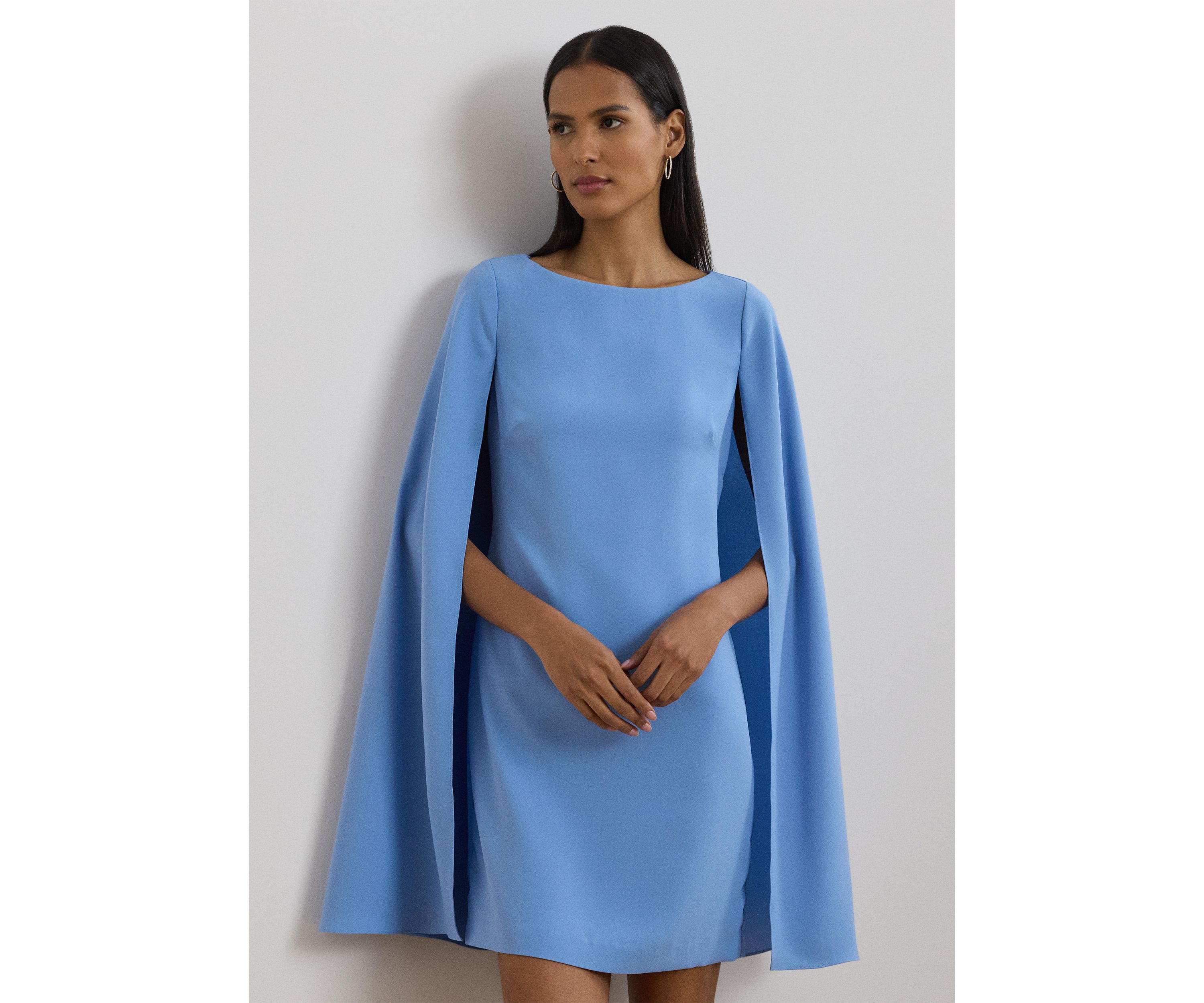 Womens Cape Georgette Cocktail Dress