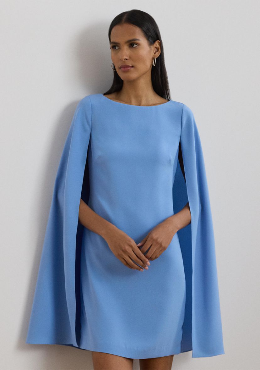 Womens Cape Georgette Cocktail Dress