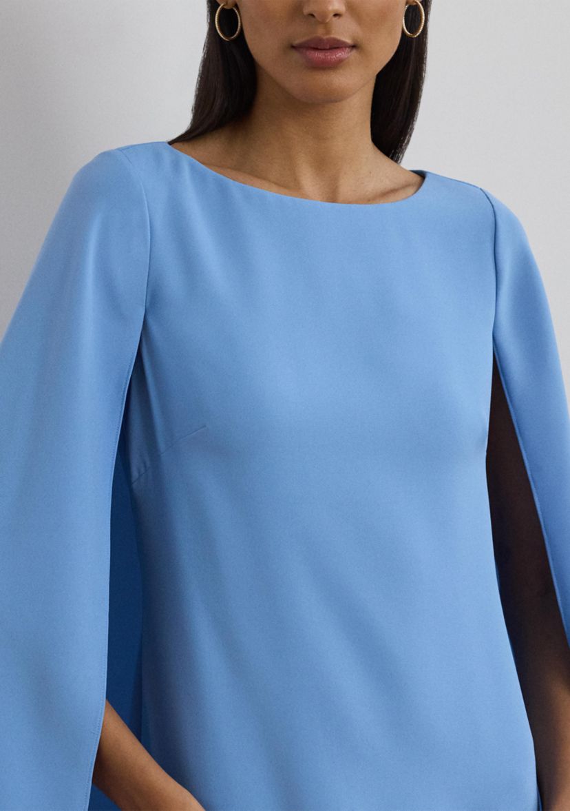 Womens Cape Georgette Cocktail Dress