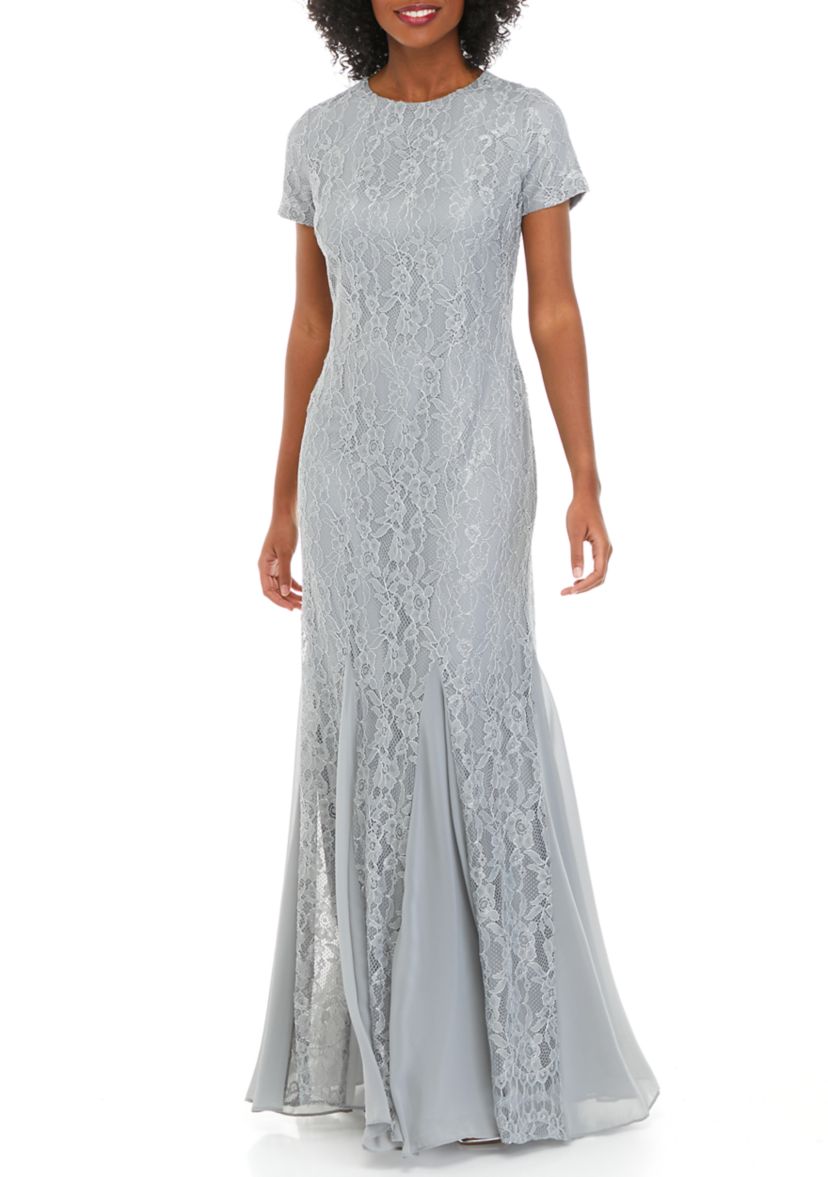 Metallic Lace Gown