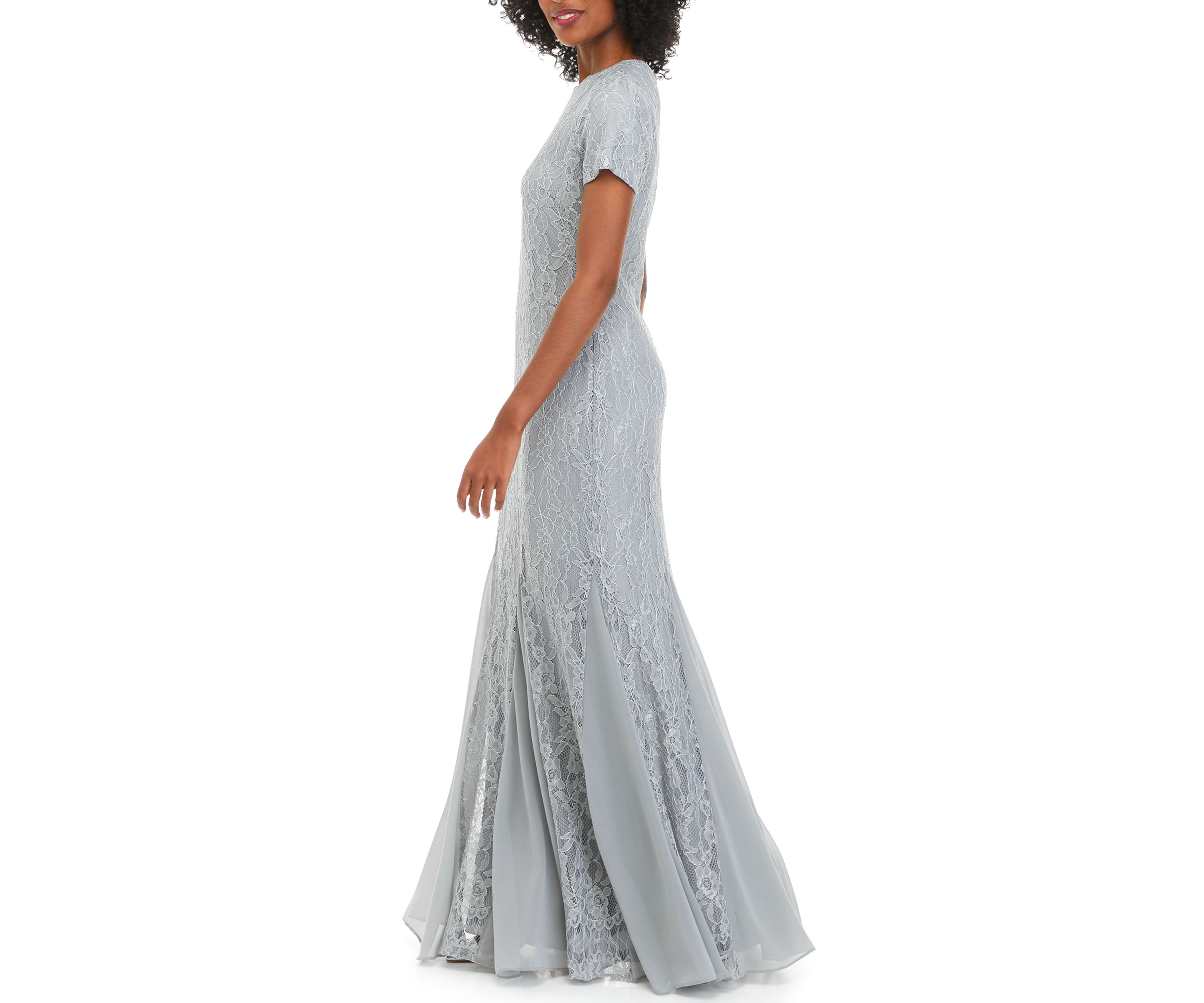 Metallic Lace Gown
