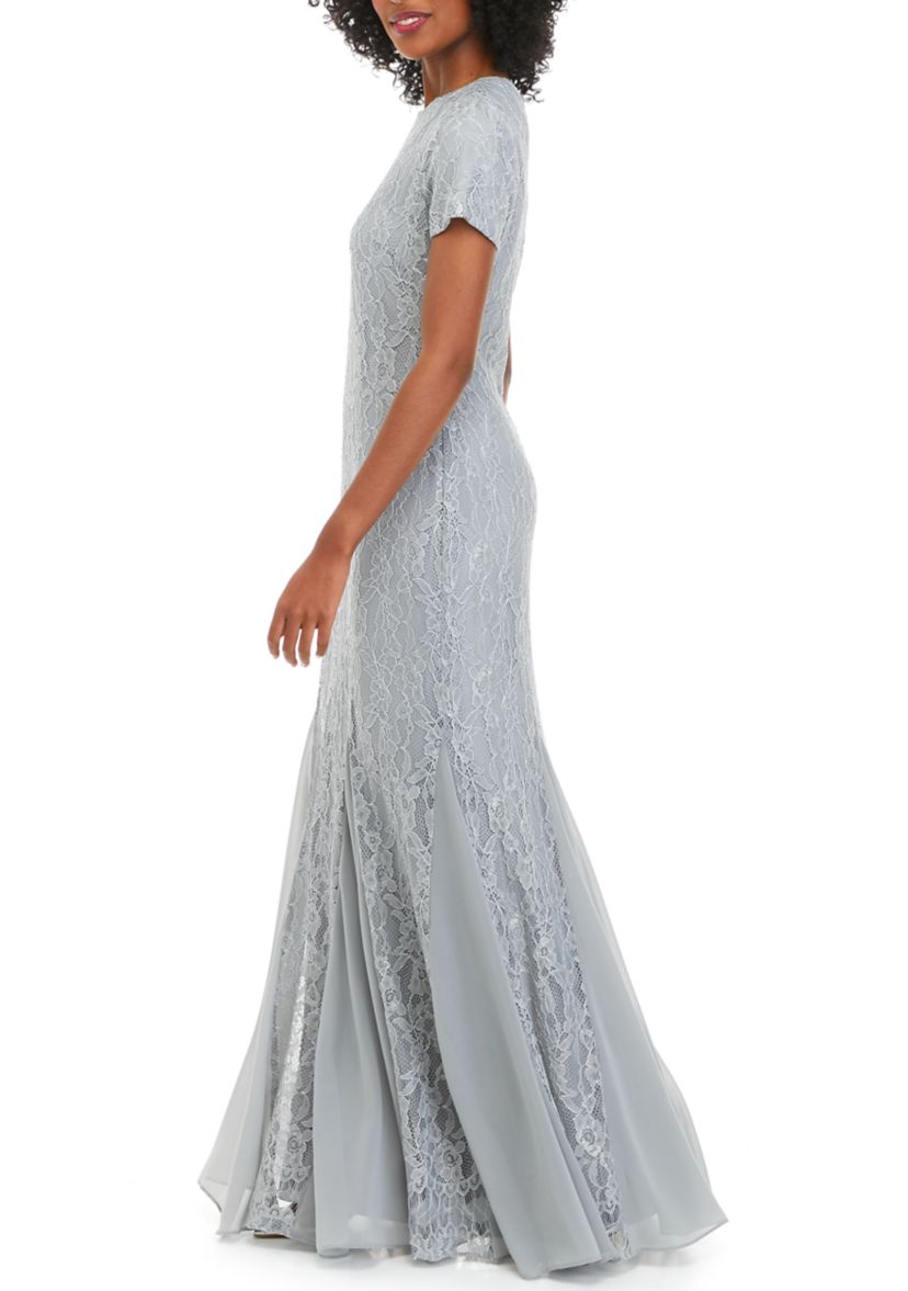 Metallic Lace Gown