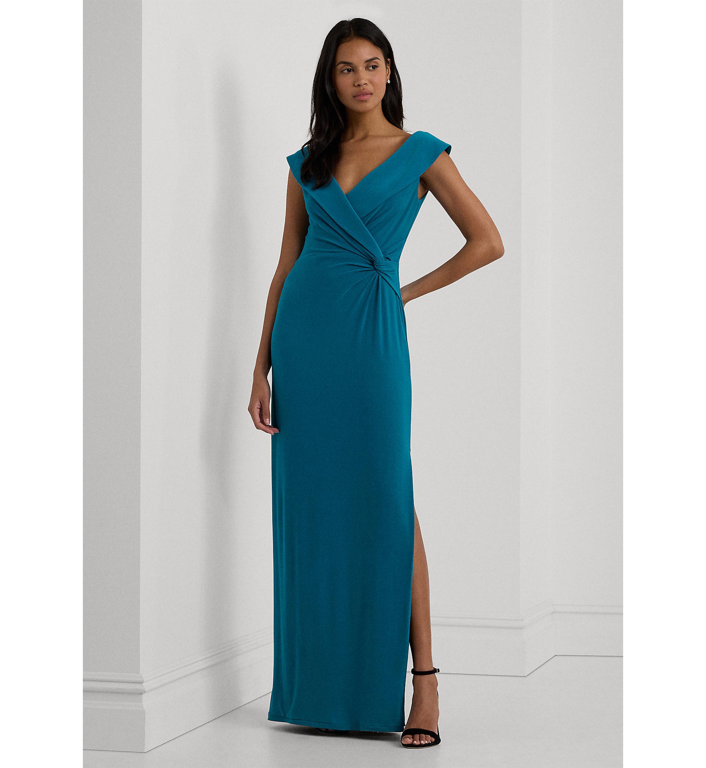 Womens Jersey Off-the-Shoulder Gown