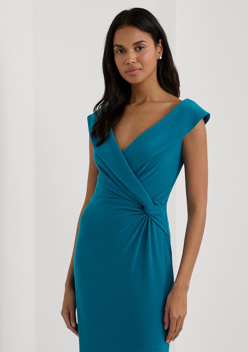 Womens Jersey Off-the-Shoulder Gown