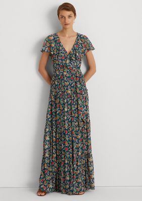 Lauren Ralph Lauren Floral Crinkle Georgette Gown | belk