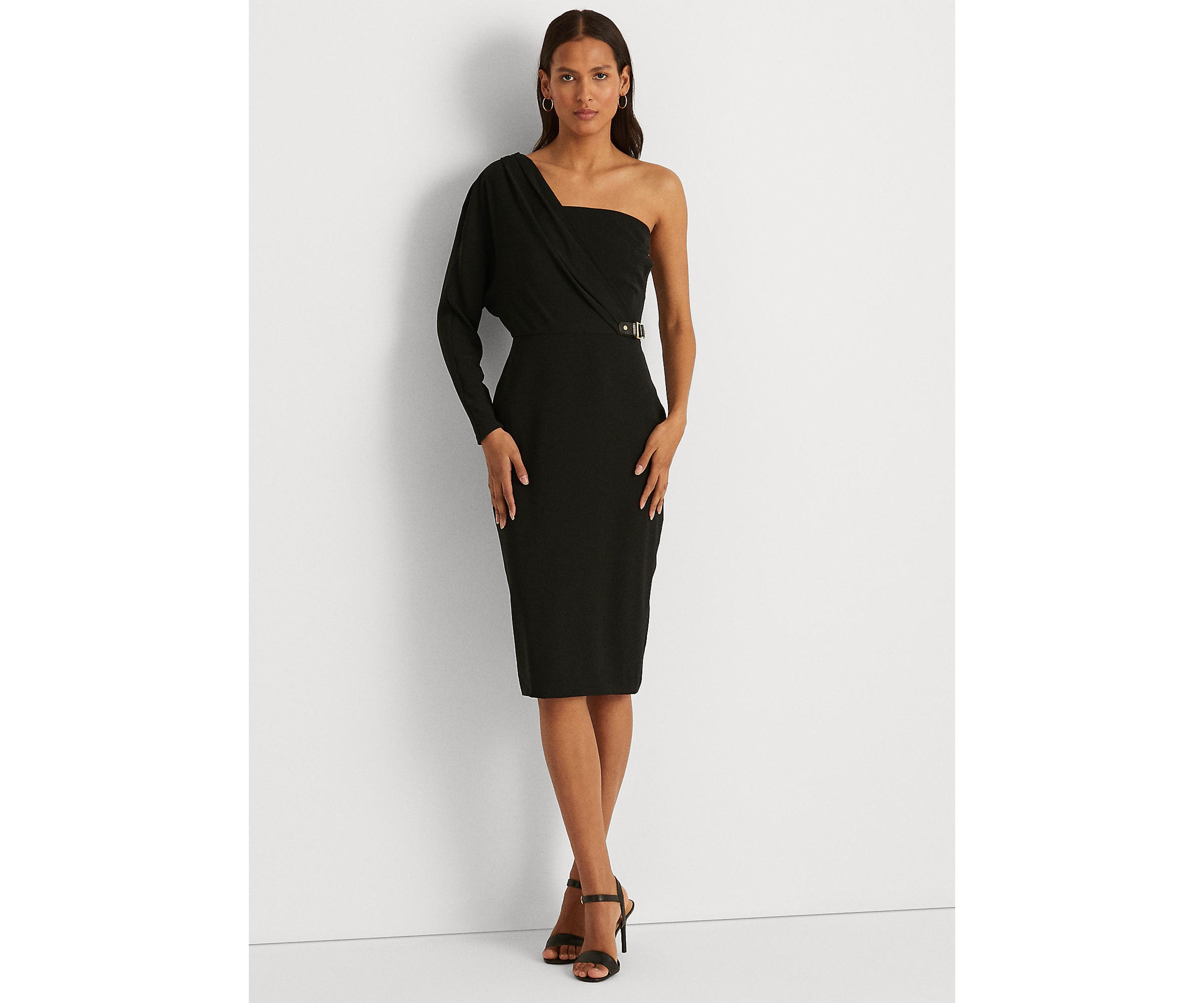 One Shoulder Georgette Cocktail Dress