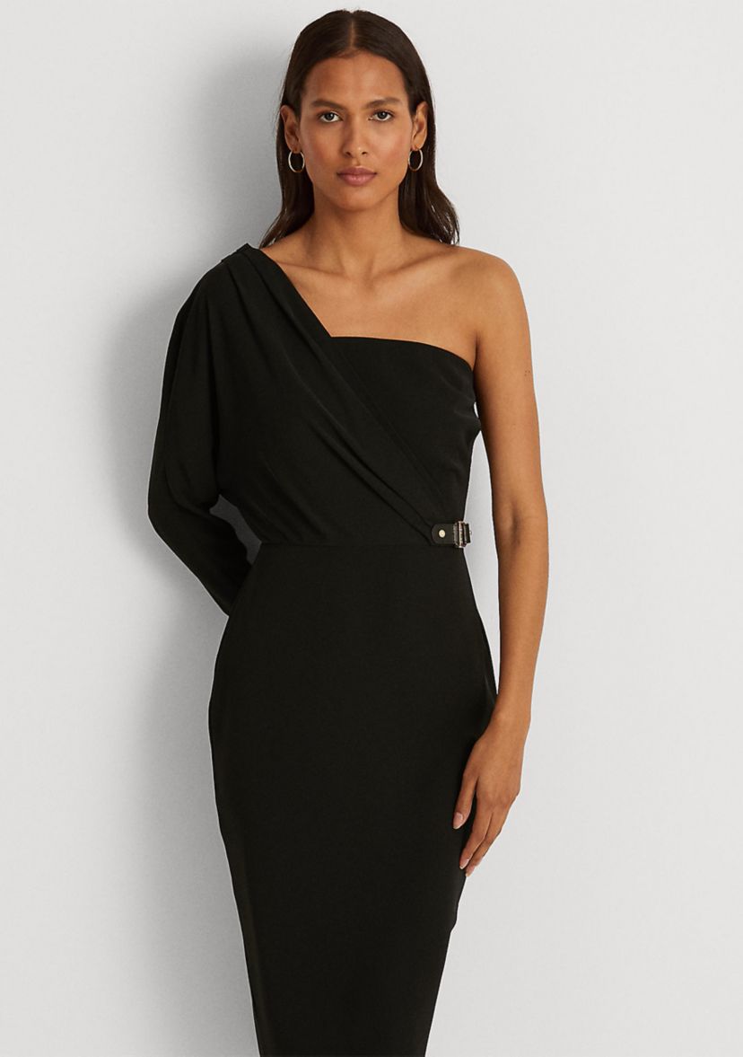One Shoulder Georgette Cocktail Dress