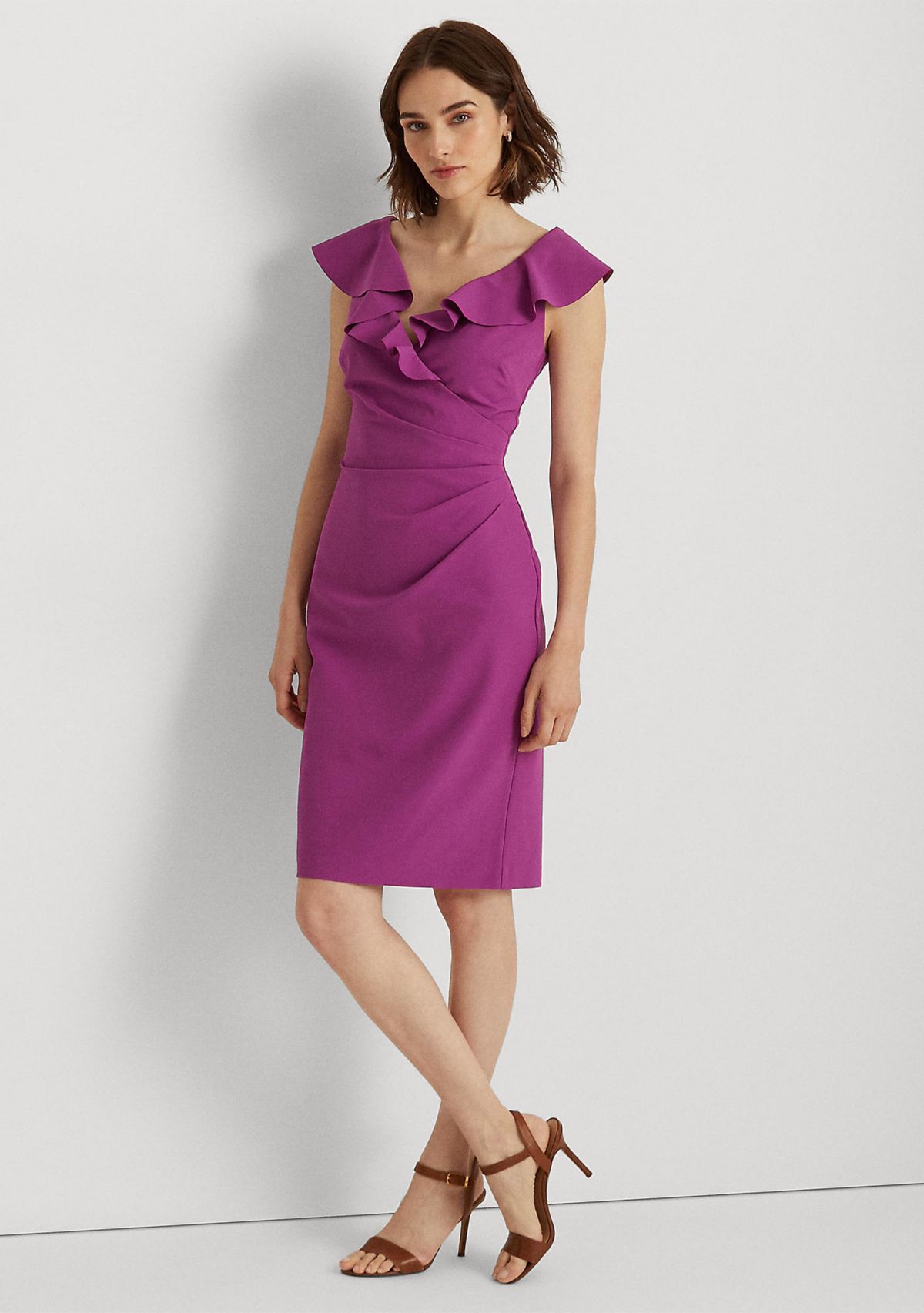 Crepe Sleeveless Cocktail Dress