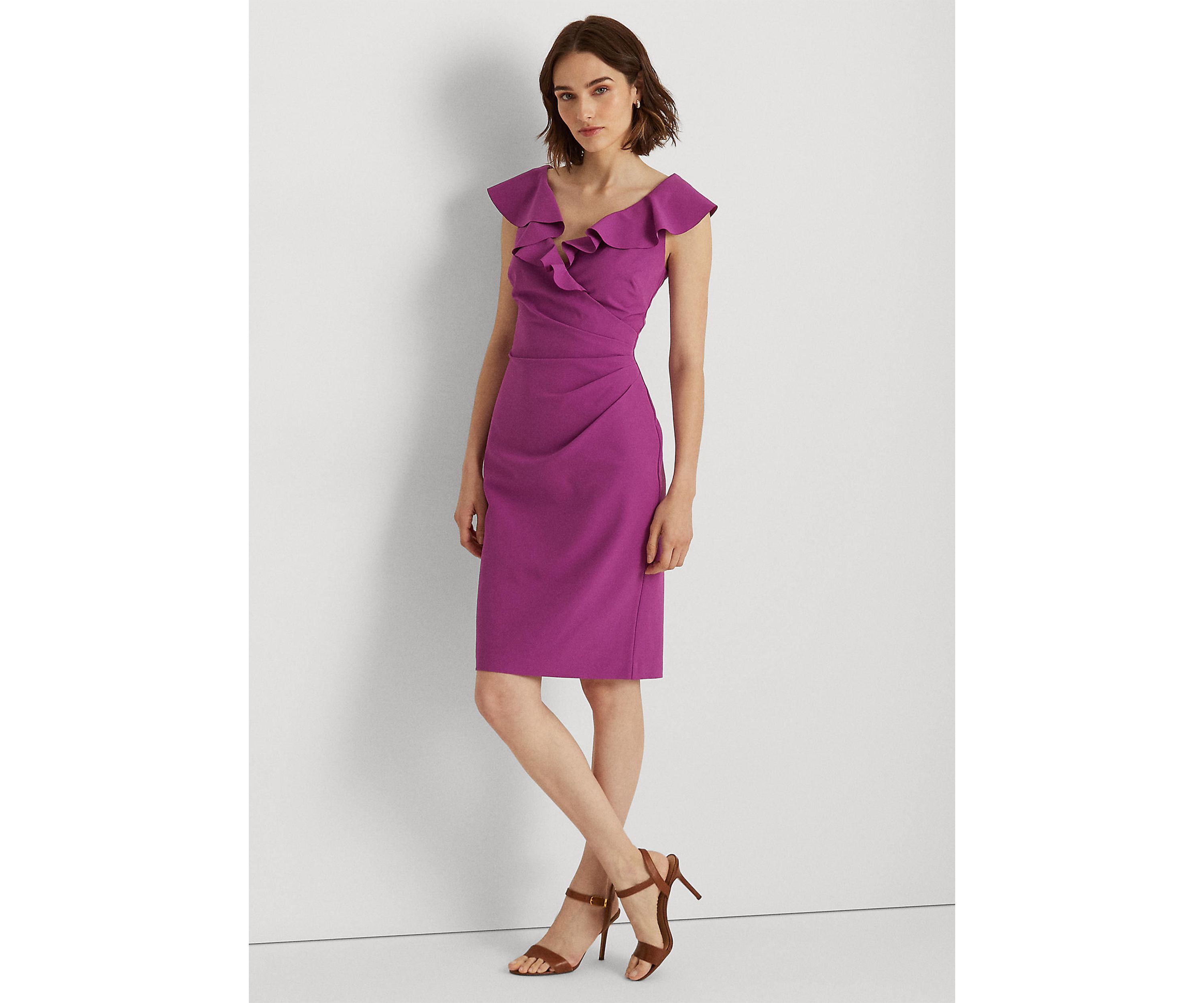 Crepe Sleeveless Cocktail Dress