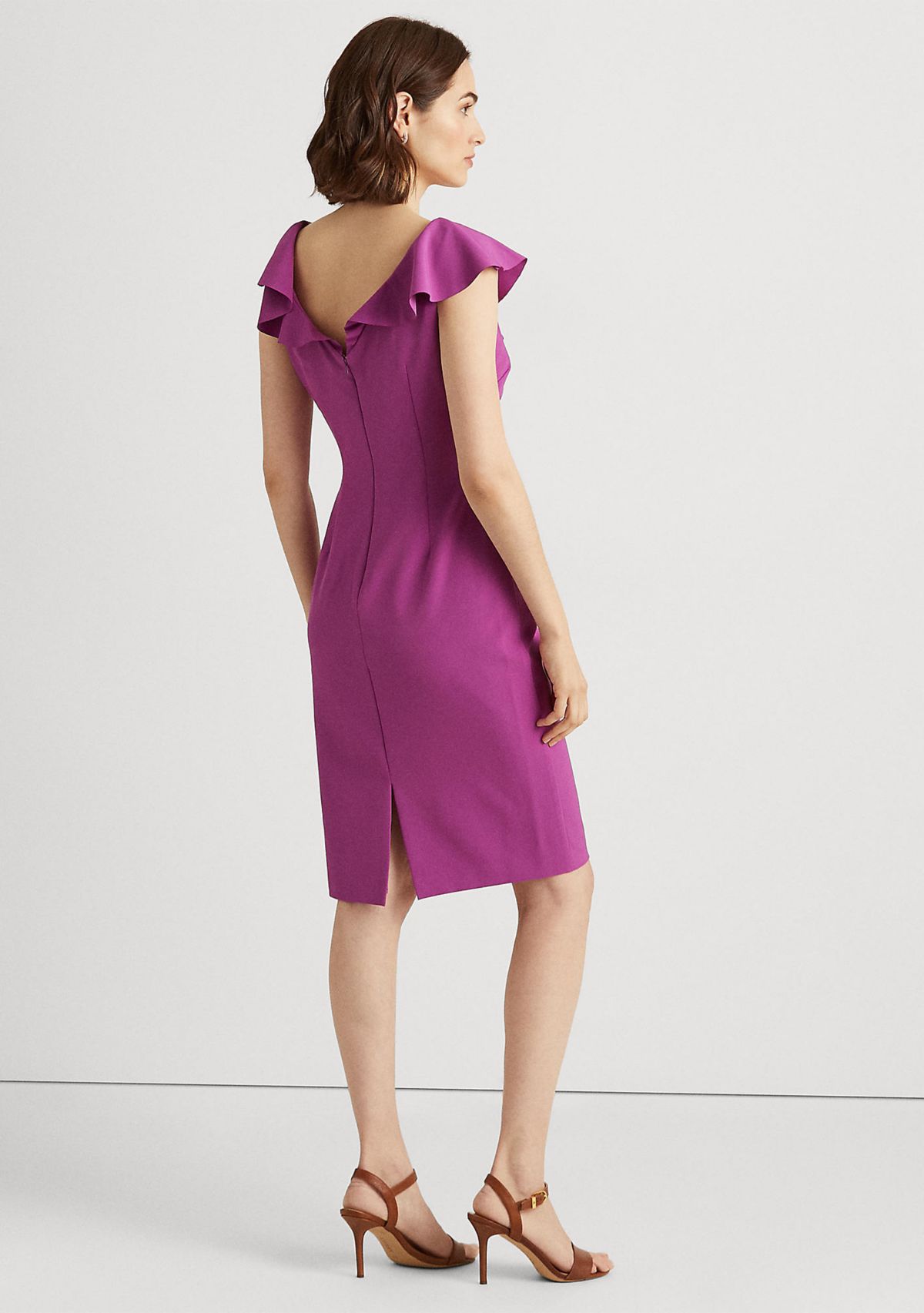 Crepe Sleeveless Cocktail Dress