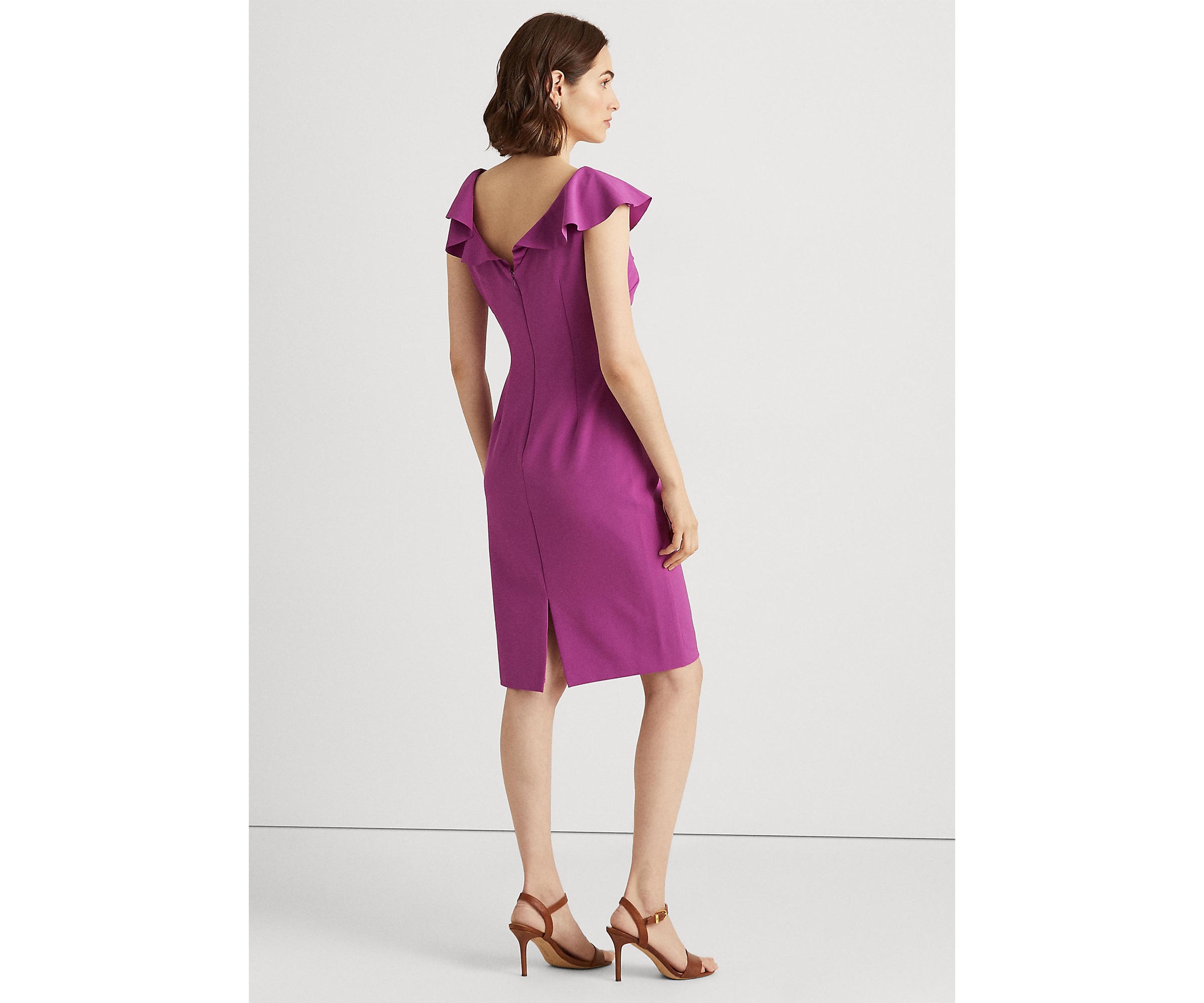 Crepe Sleeveless Cocktail Dress