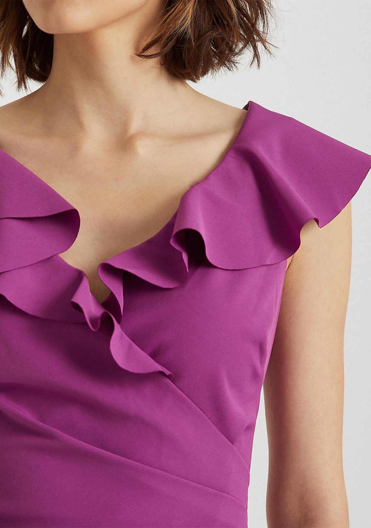 Crepe Sleeveless Cocktail Dress