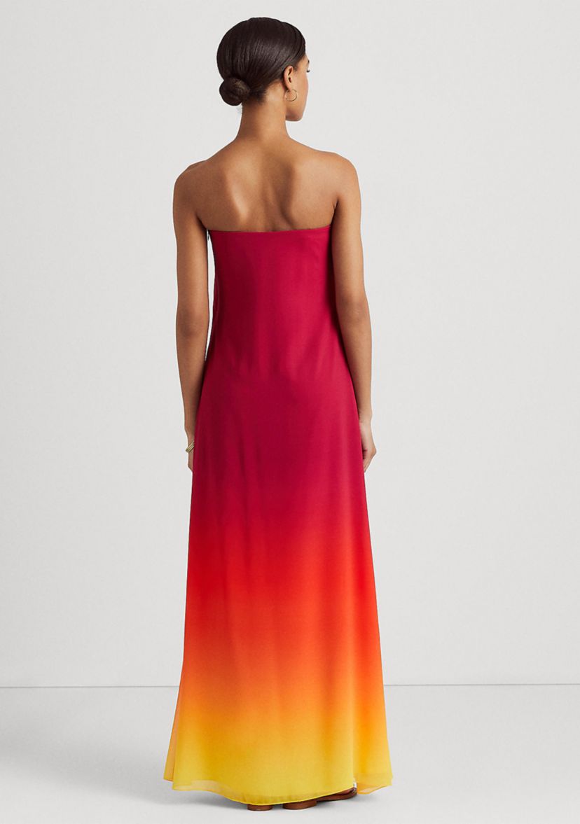 Ombré Strapless Chiffon Gown
