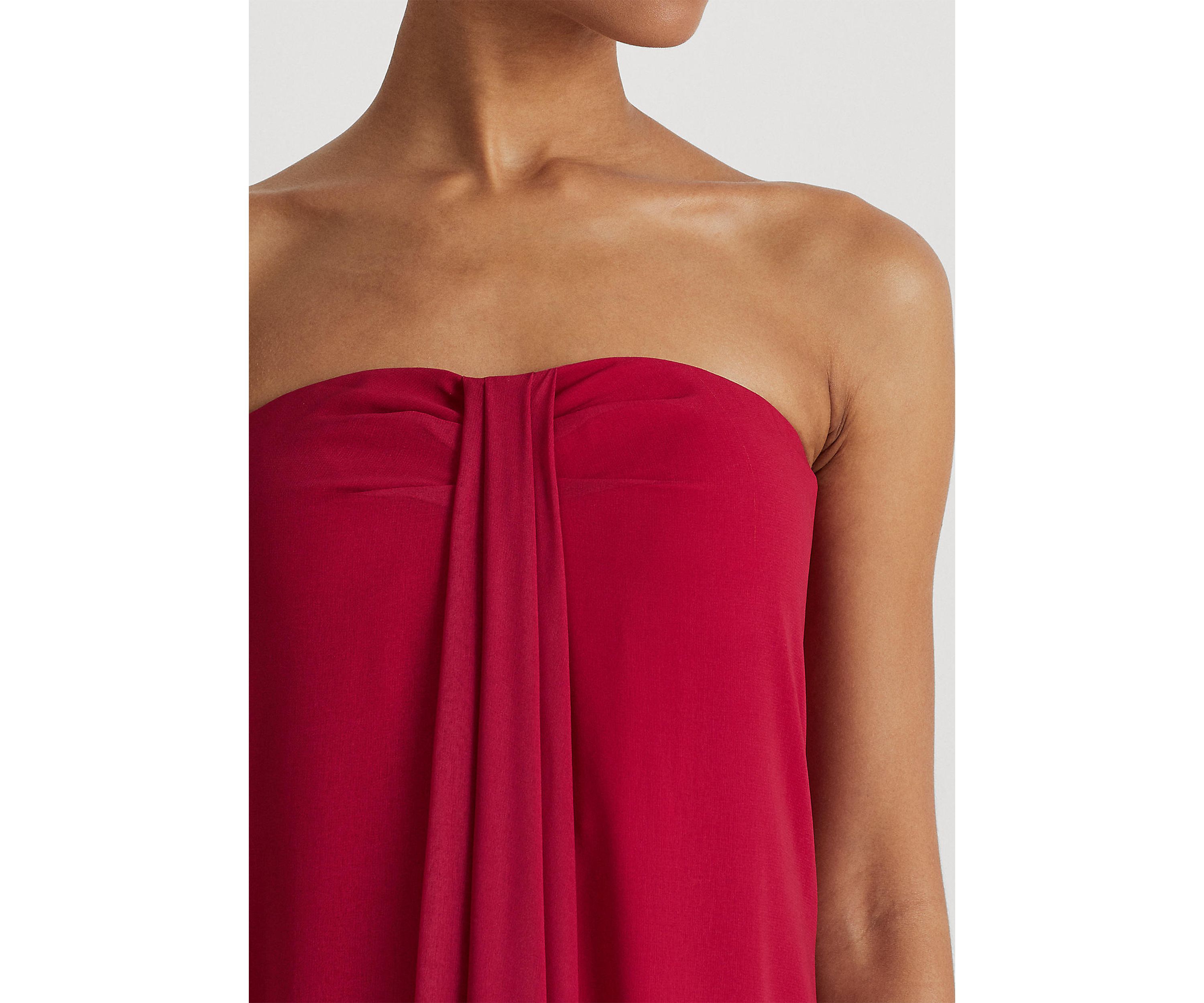 Ombré Strapless Chiffon Gown
