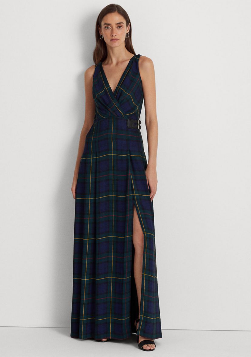 Plaid Georgette Gown