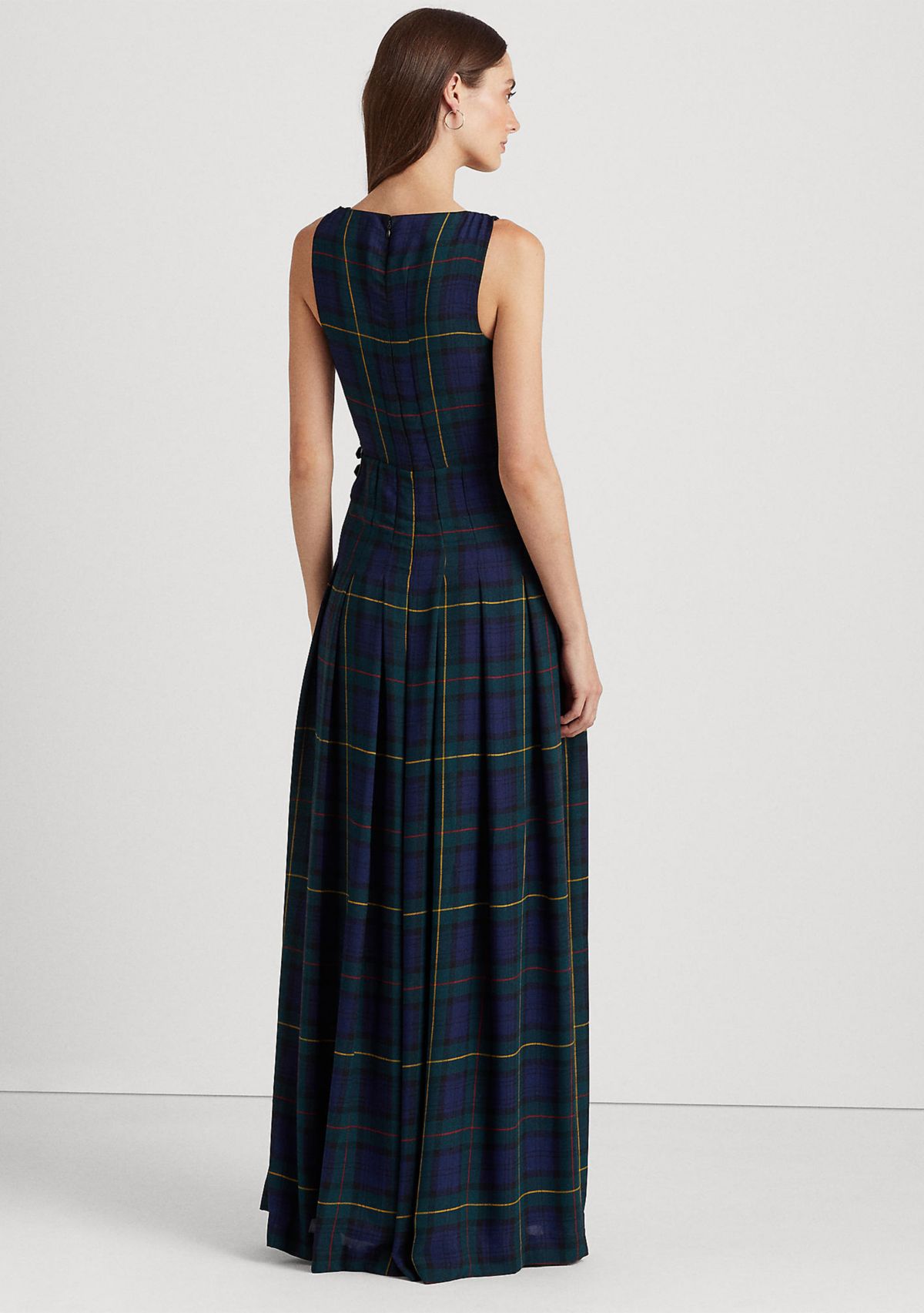 Plaid Georgette Gown