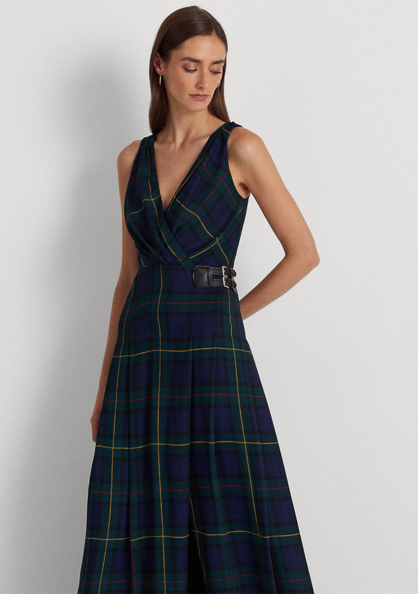 Plaid Georgette Gown