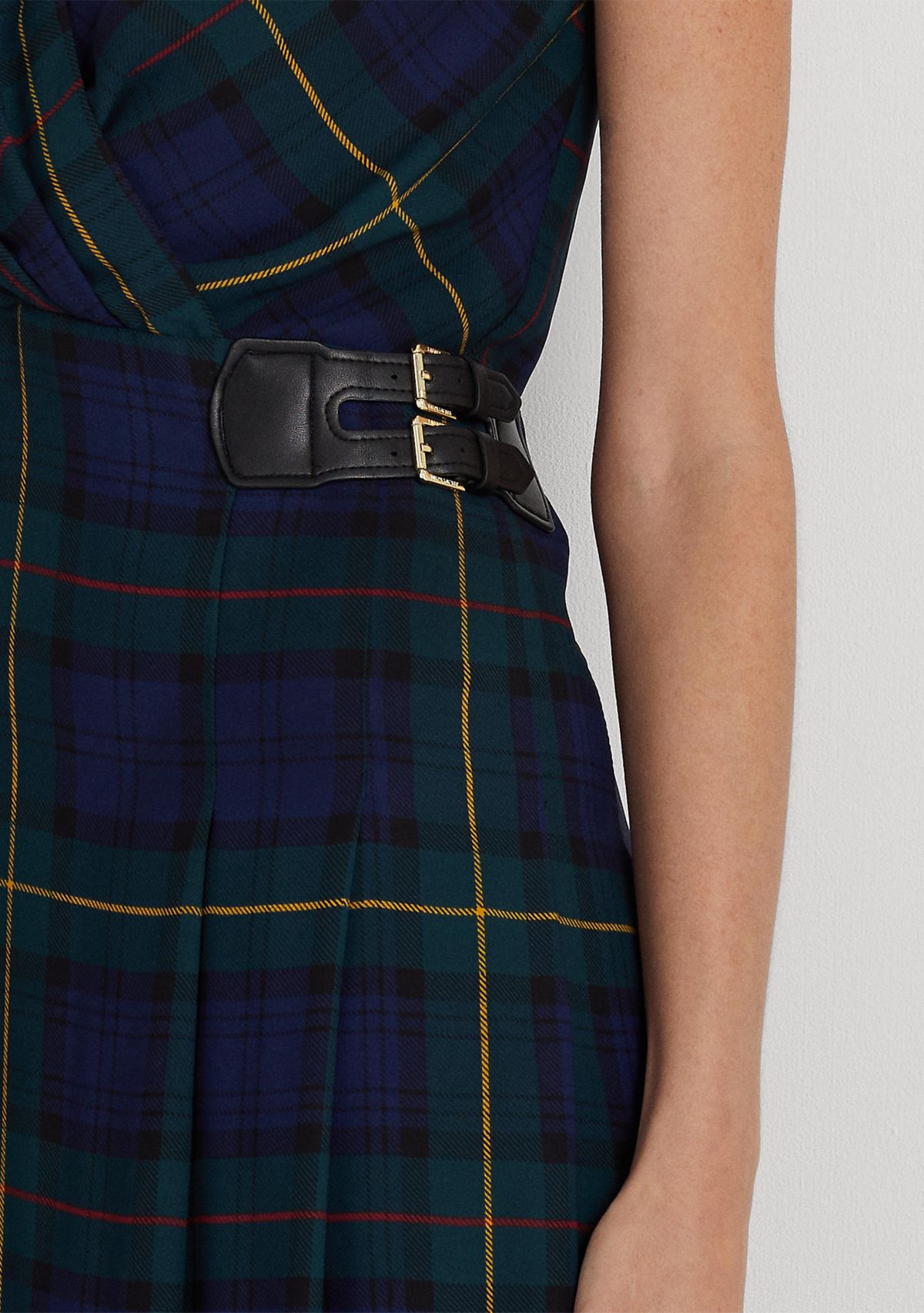 Plaid Georgette Gown