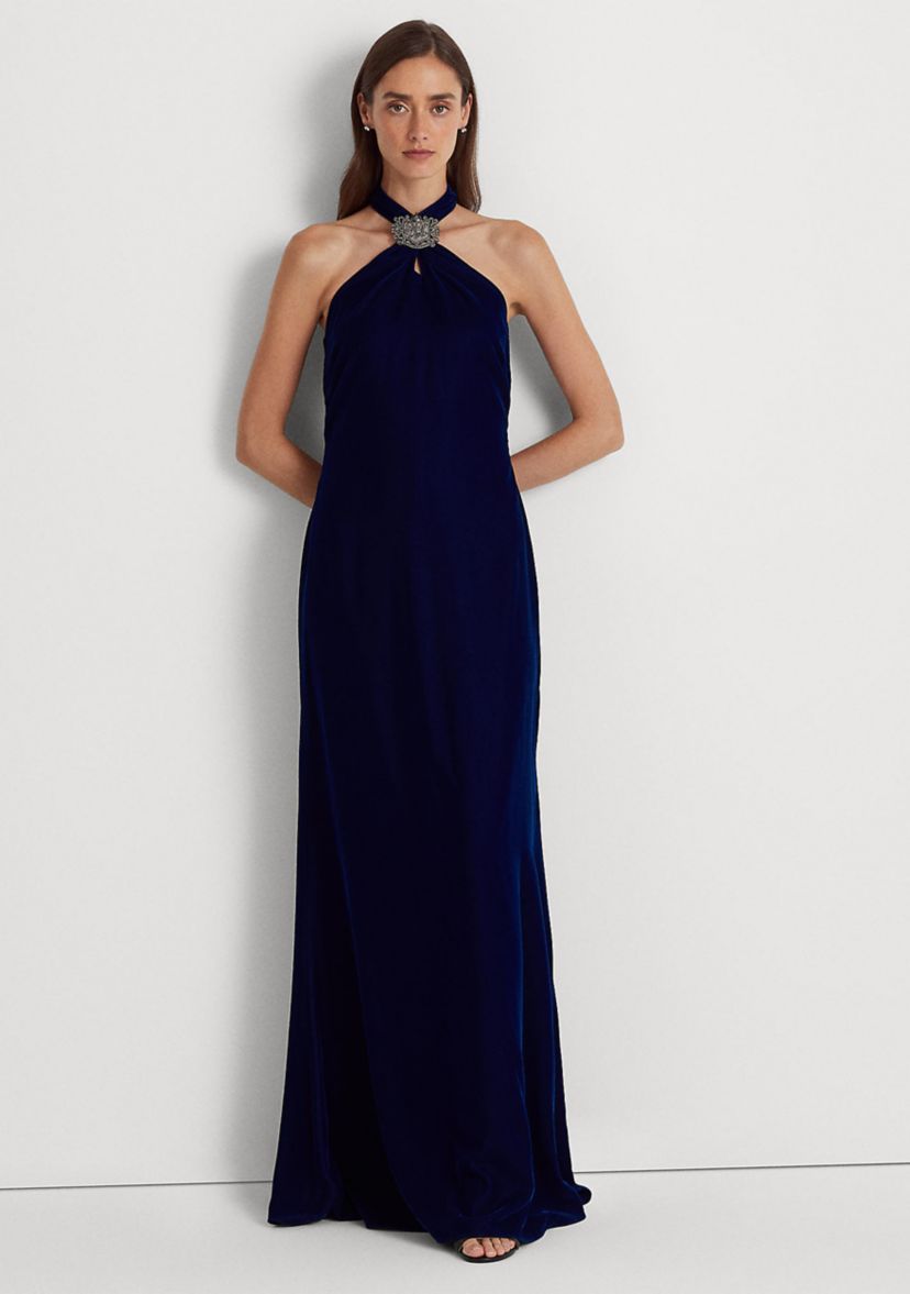 Velvet Halter Gown