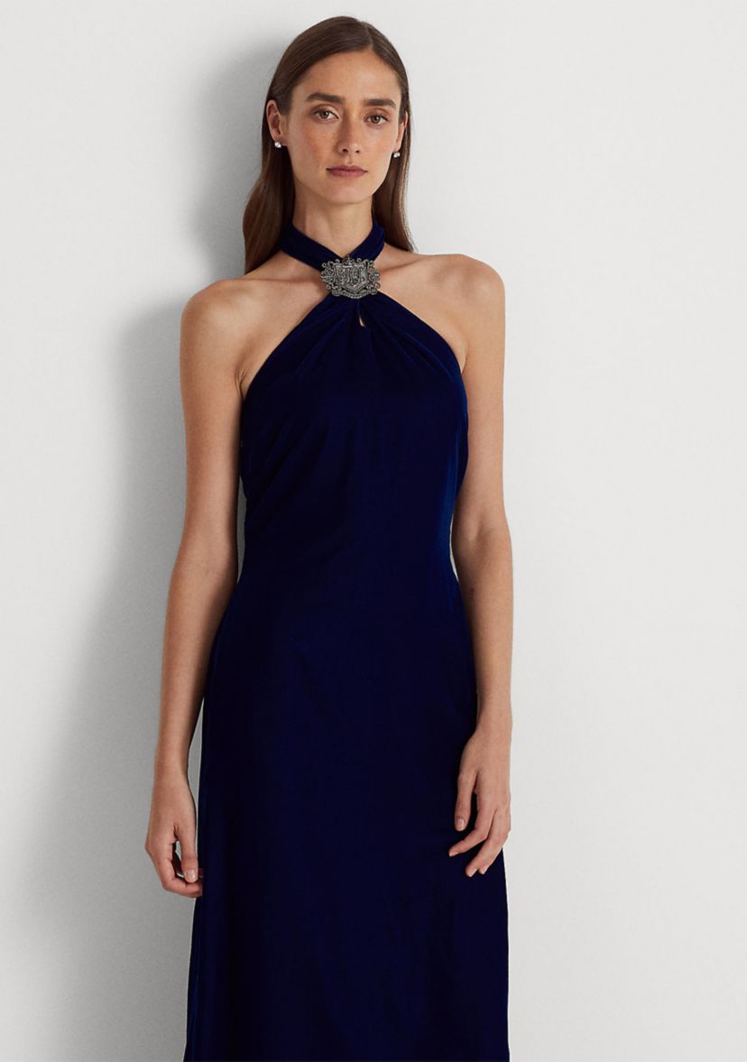 Velvet Halter Gown