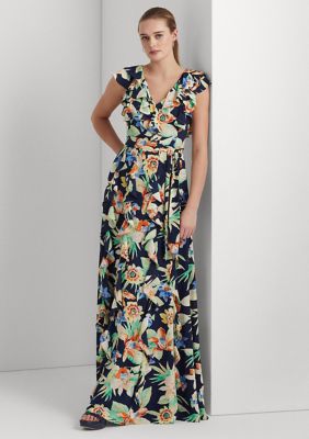 Lauren Ralph Lauren Women's Floral Crinkle Georgette Gown