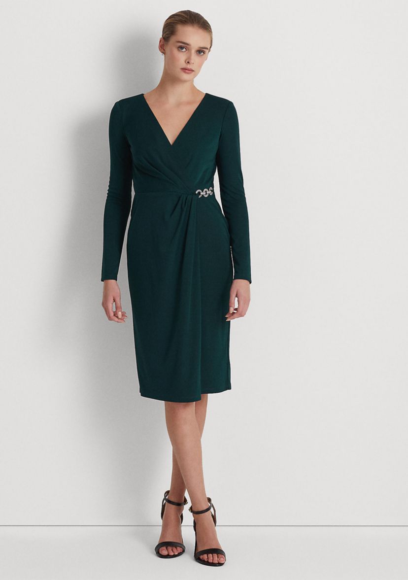 Jersey Surplice Cocktail Dress