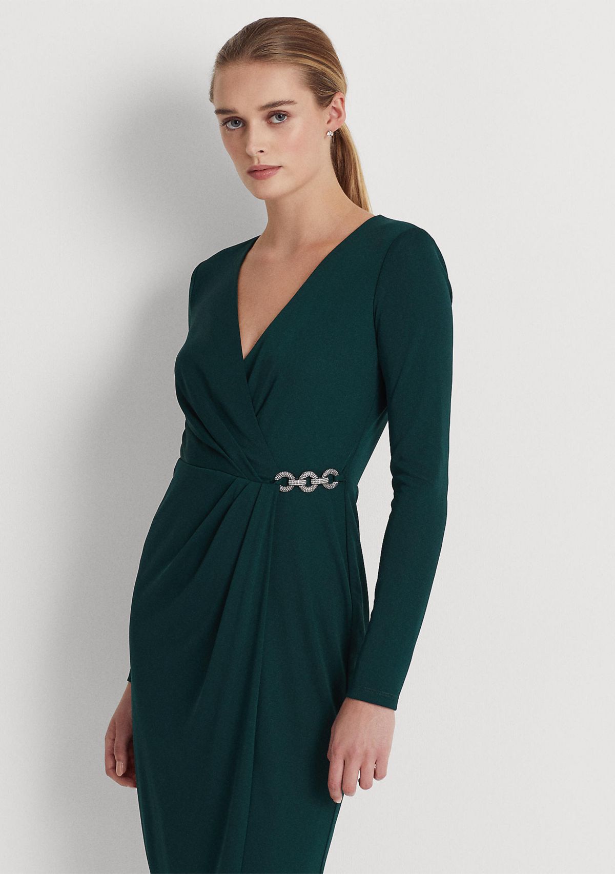 Jersey Surplice Cocktail Dress
