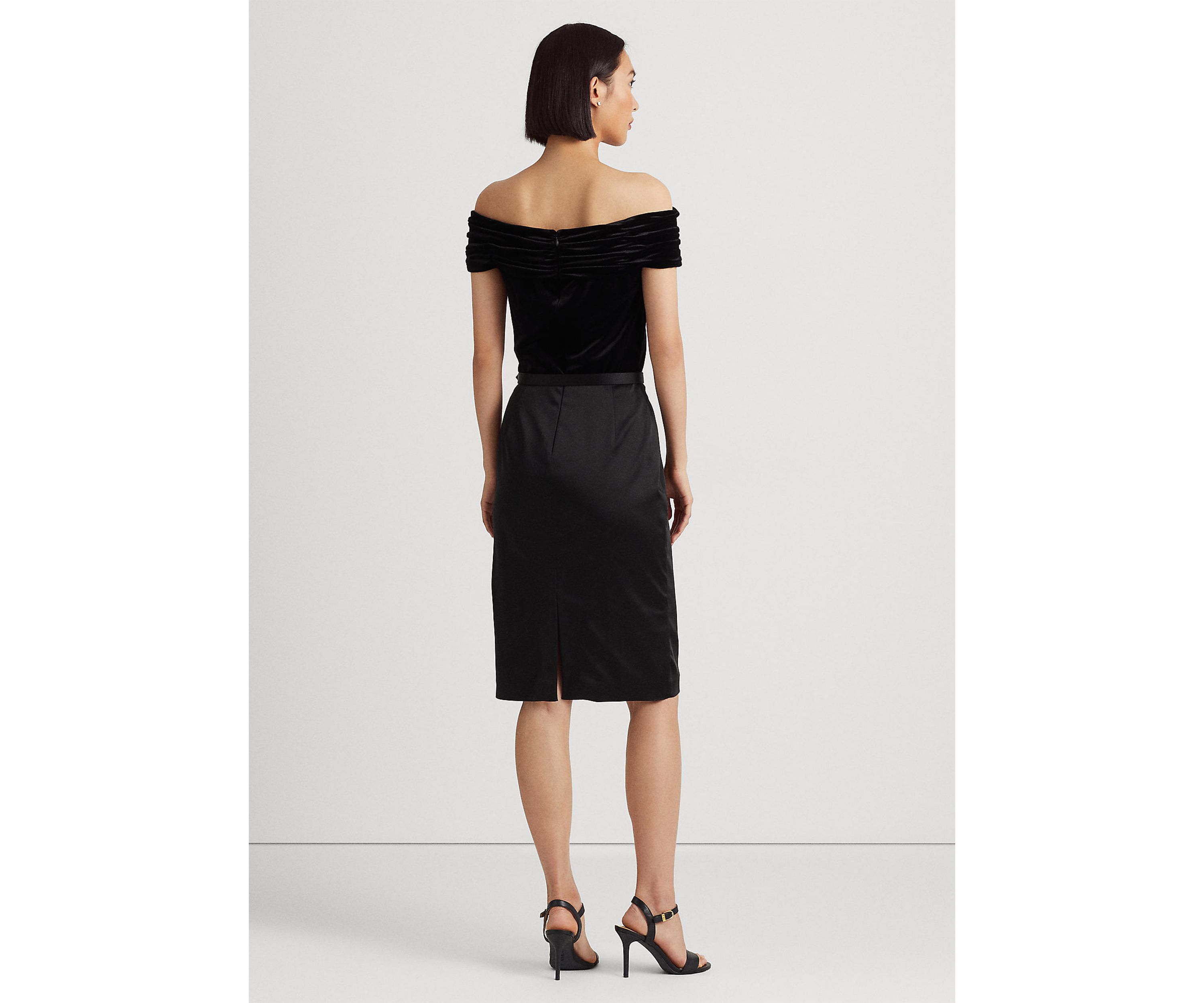 Belted Off-the-Shoulder Cocktail Dress