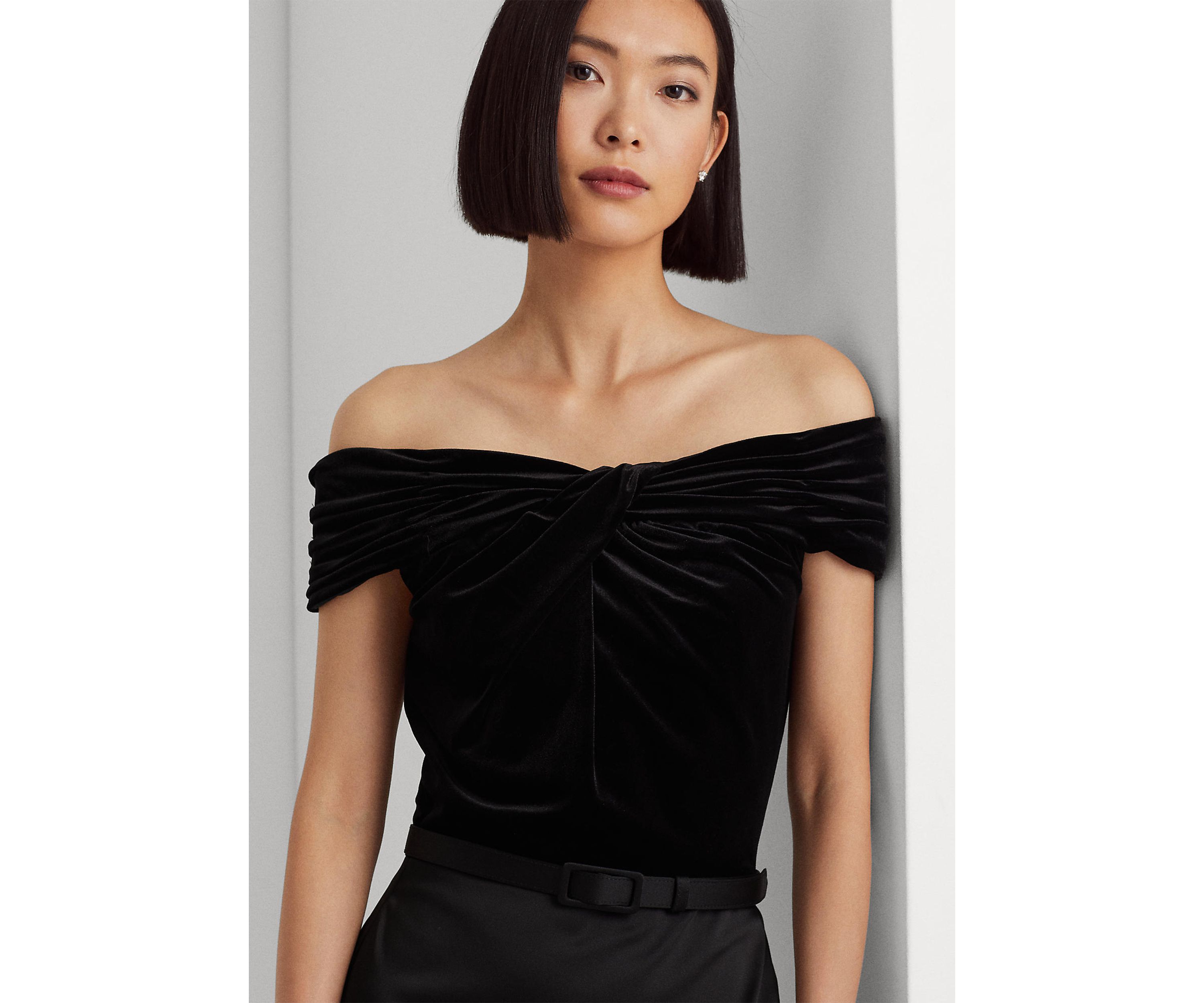 Belted Off-the-Shoulder Cocktail Dress