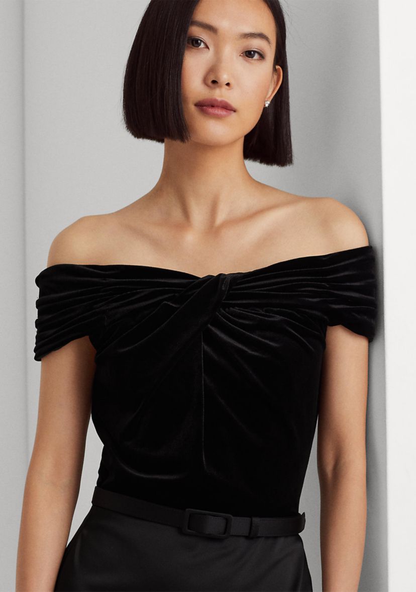 Belted Off-the-Shoulder Cocktail Dress