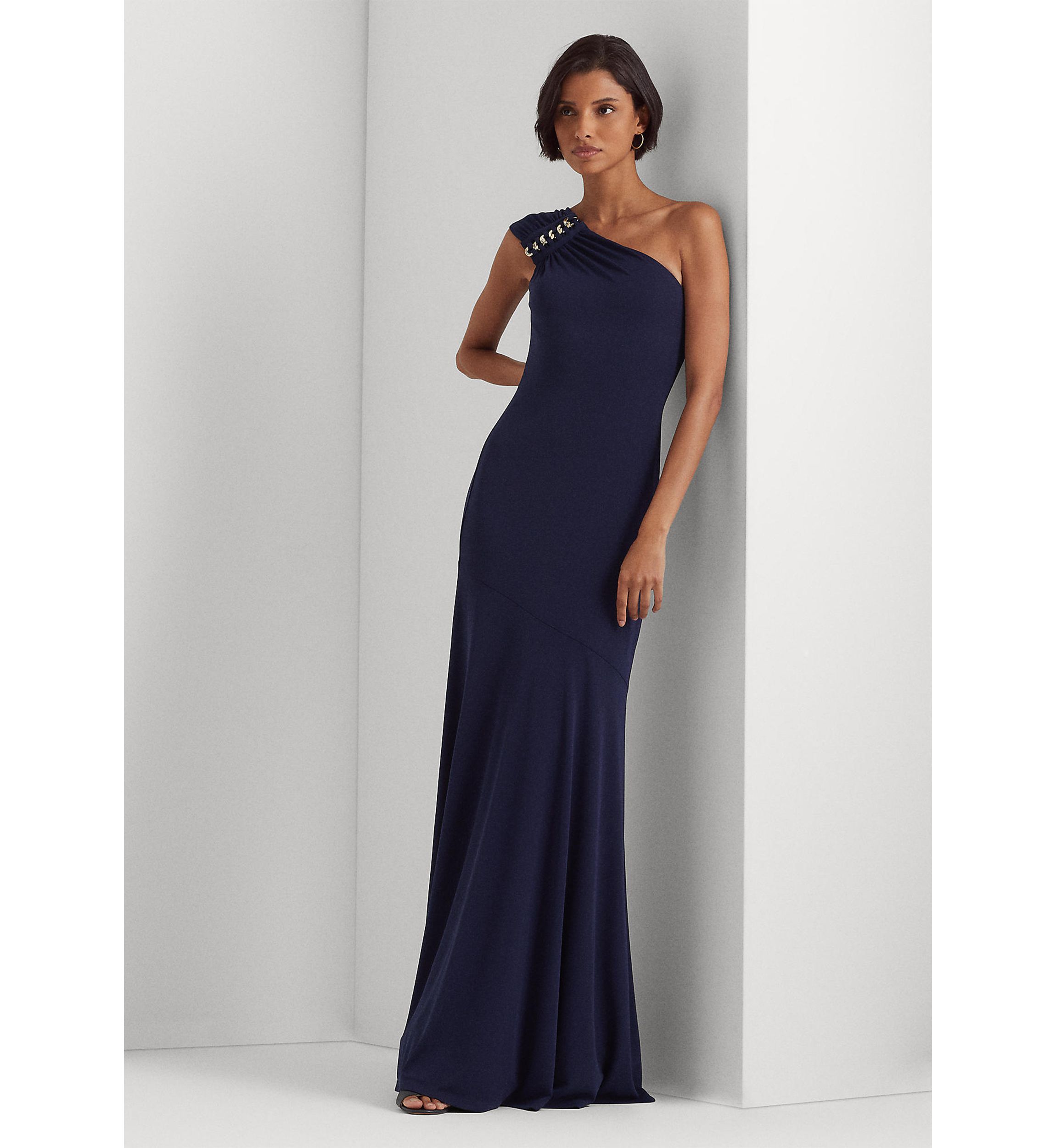 Womens Jersey One Shoulder Gown